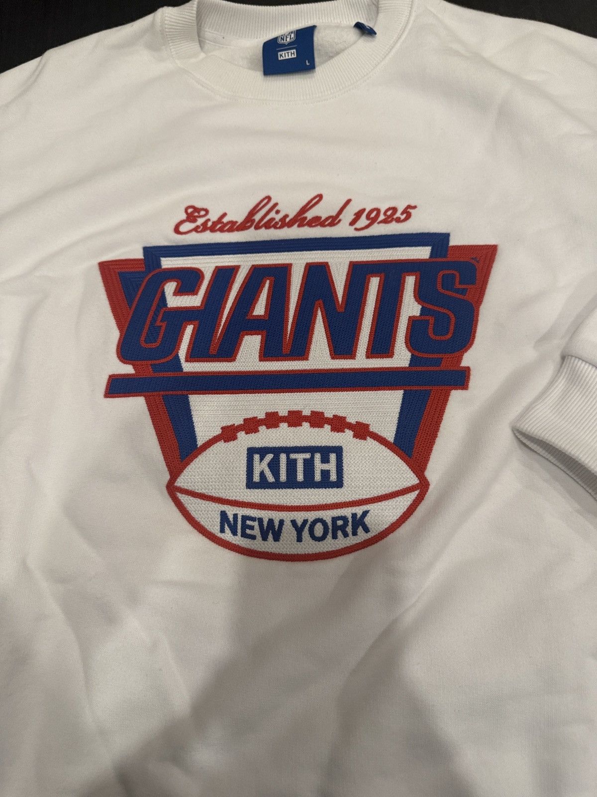 Kith KITH FOR THE NFL: GIANTS 1925 NELSON CREWNECK WHITE medium Size US M / EU 48-50 / 2 - 4 Thumbnail