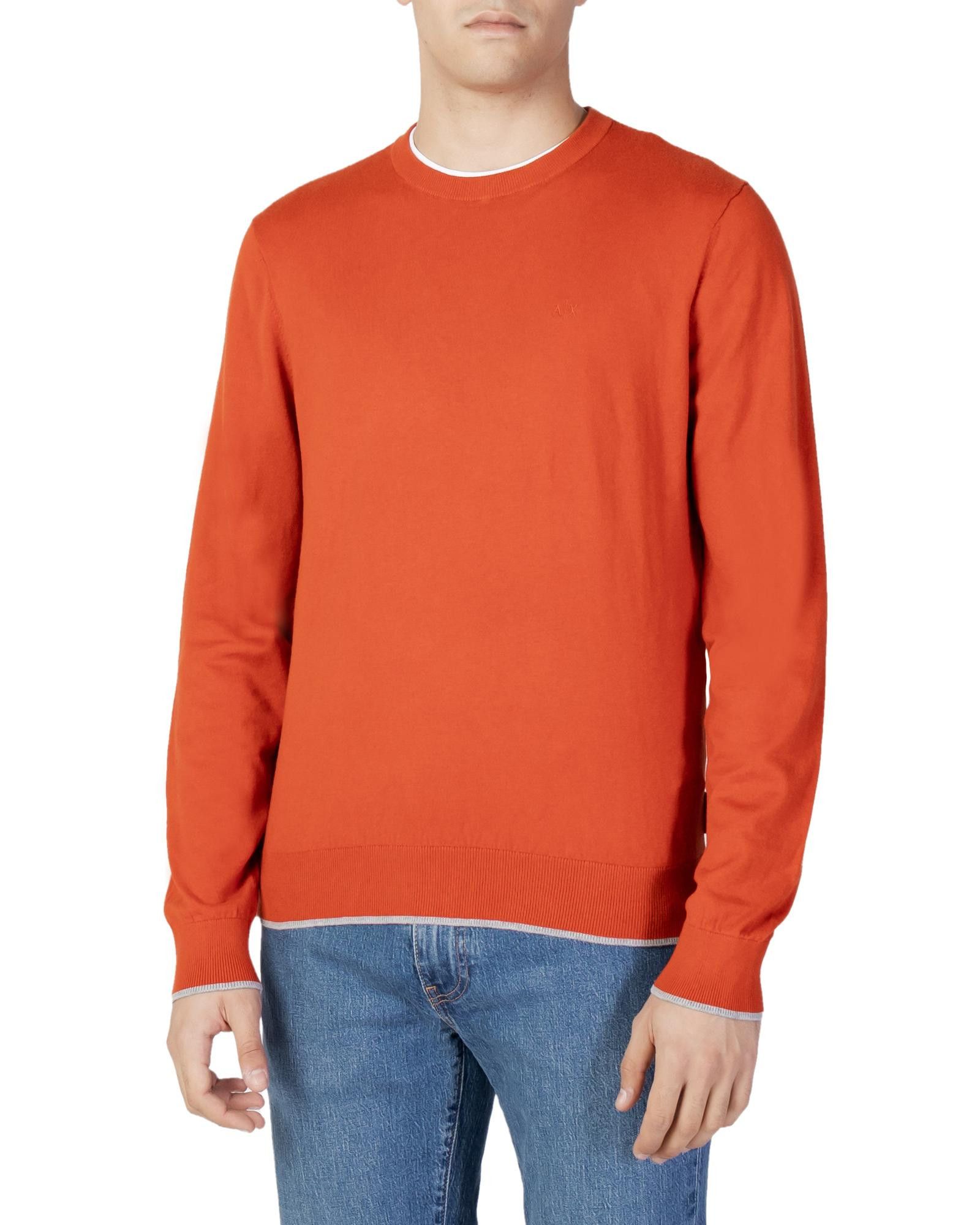 image of Armani Exchange Long Sleeve Knitwear in Orange, Men's (Size 2XL)