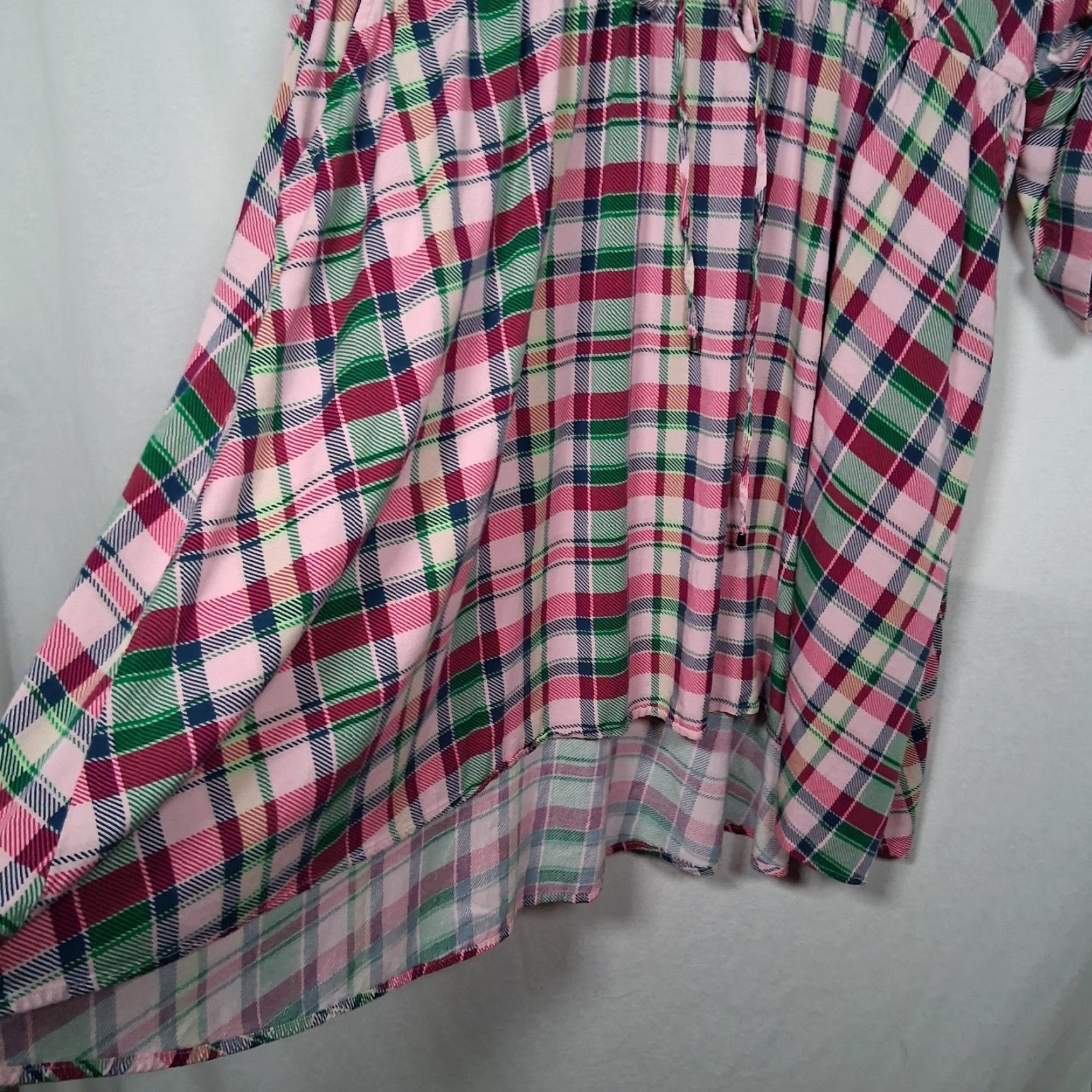 Torrid VINTAGE Torrid Dress Plaid Pattern Knit Zip V-Neck 3X 3/4 Sleeve Midi High Low Shirt Dress Women Plus Size XXL / US 16-18 / IT 52-54 - 4 Thumbnail