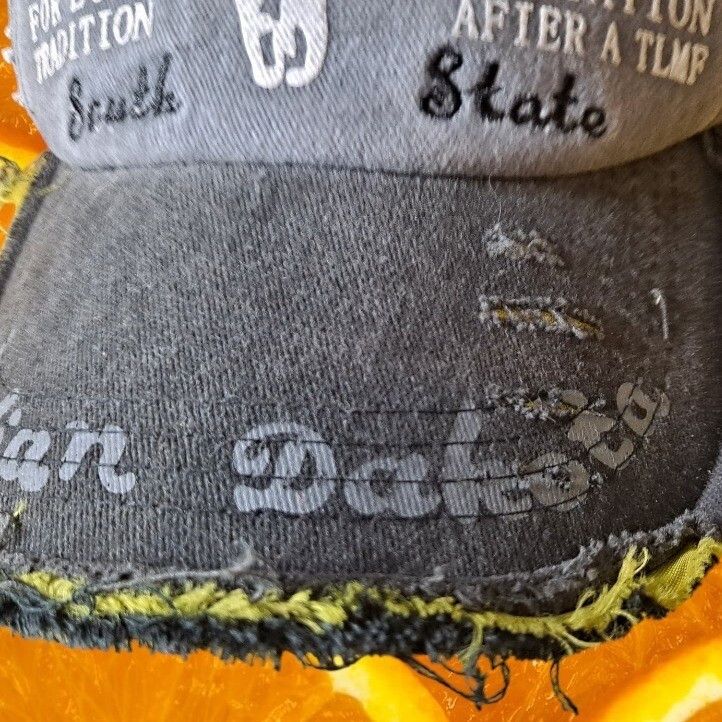Other Black Rebel Baseball Cap Distressed Indian Dakota State Hat Size ONE SIZE - 2 Thumbnail