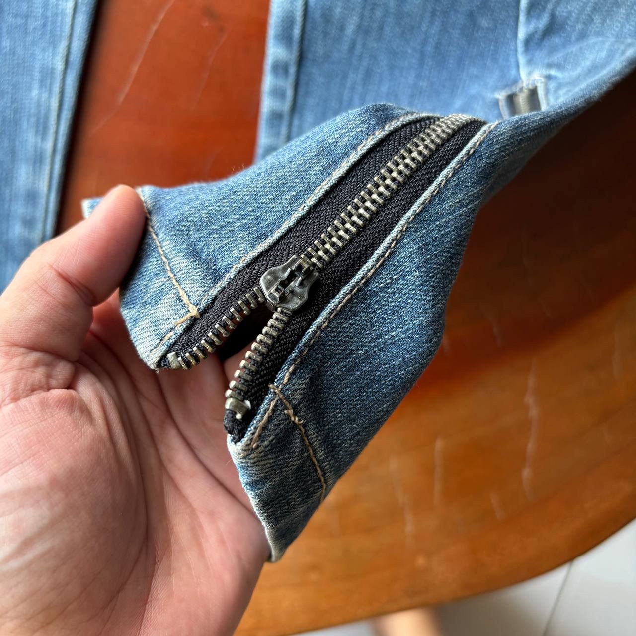 PPFM PPFM Biker Multipocket Zipper Stud Blue Jeans Pants Size US 31 - 10 Thumbnail