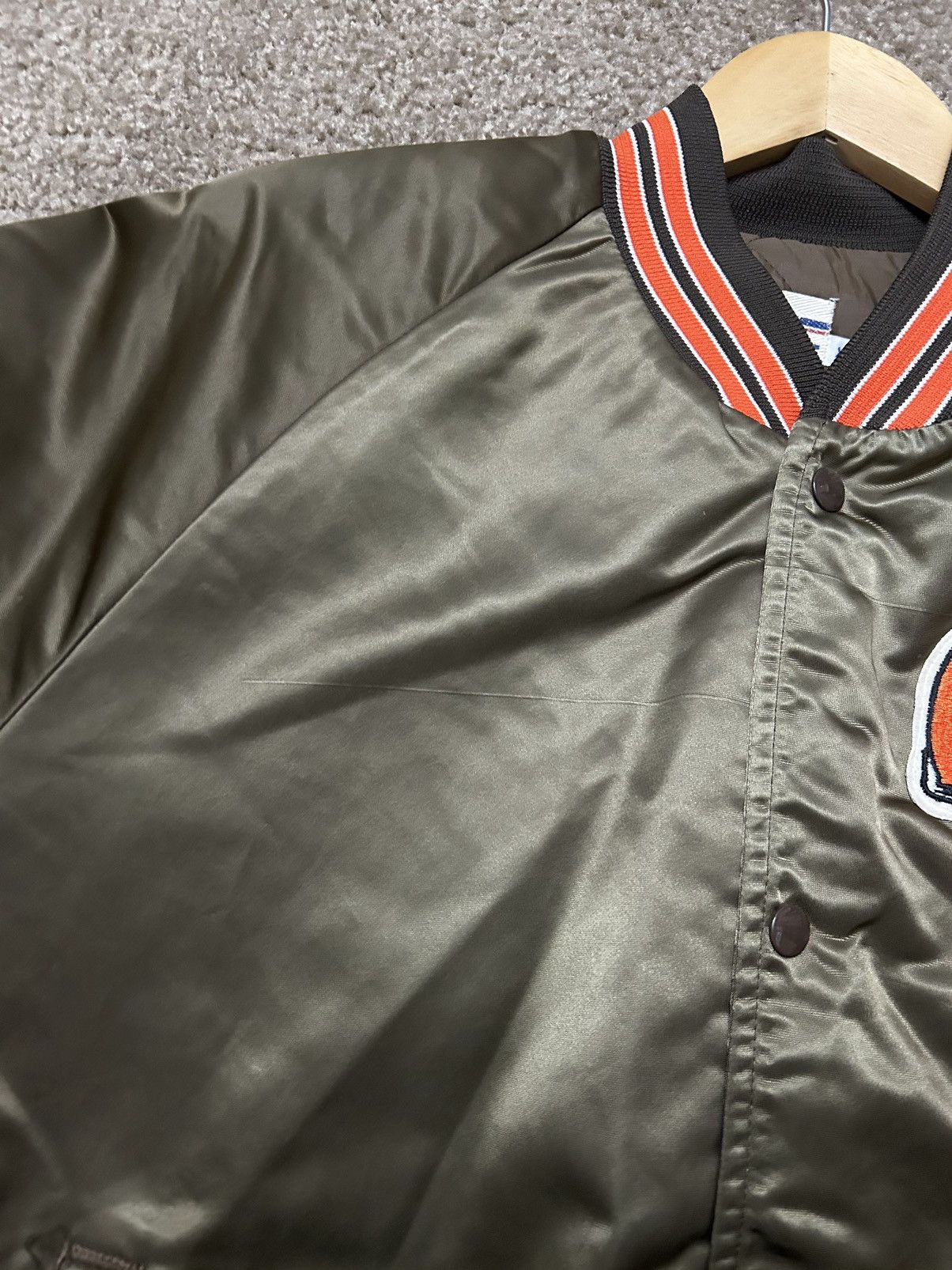 Chalk Line × NFL × Vintage Vintage 80s Cleveland Browns satin bomber jacket Size US XL / EU 56 / 4 - 2 Thumbnail