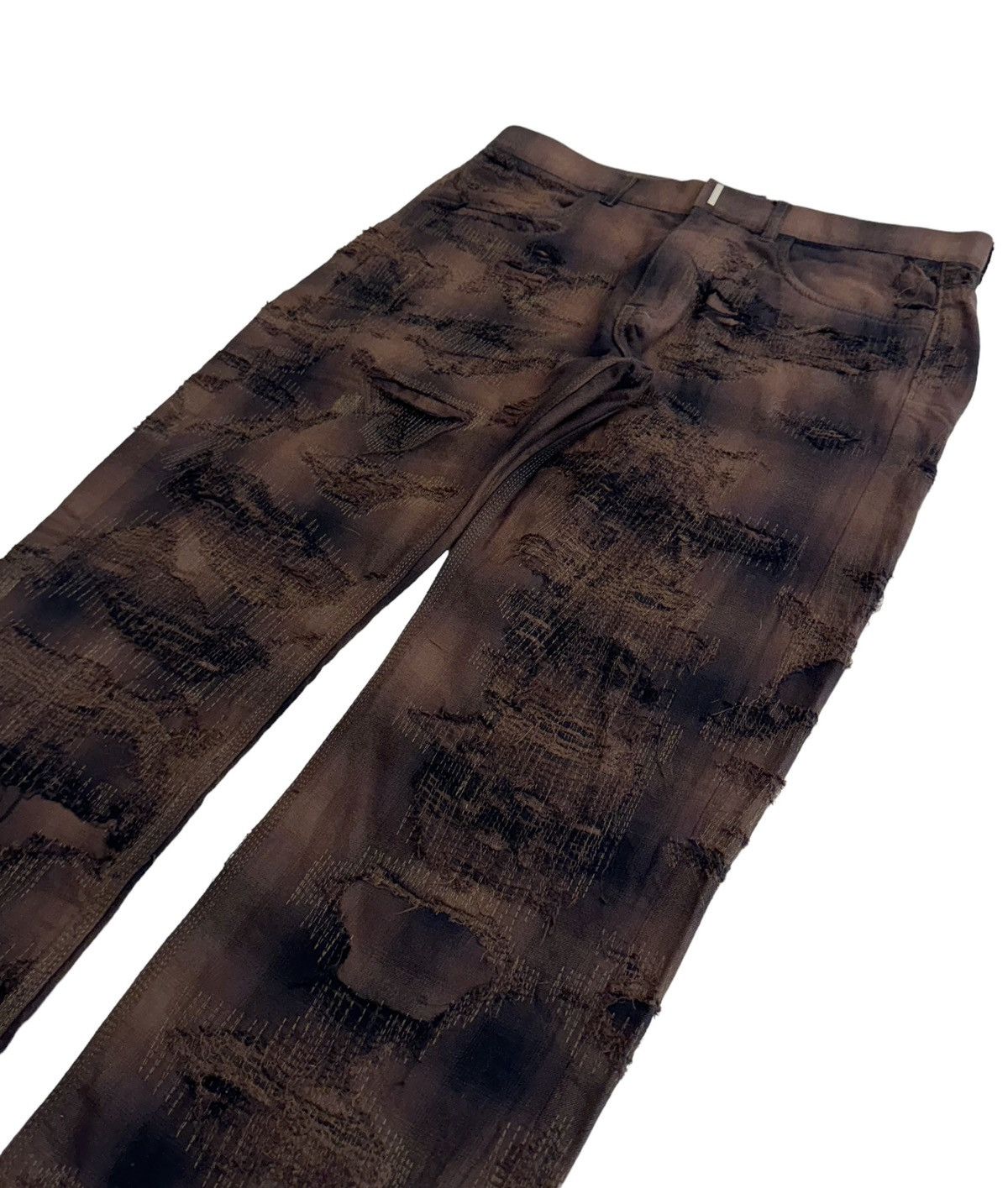 Givenchy SS22 Givenchy Boro Distress Checker Plaid Straight Leg Pants Size US 34 / EU 50 - 3 Thumbnail