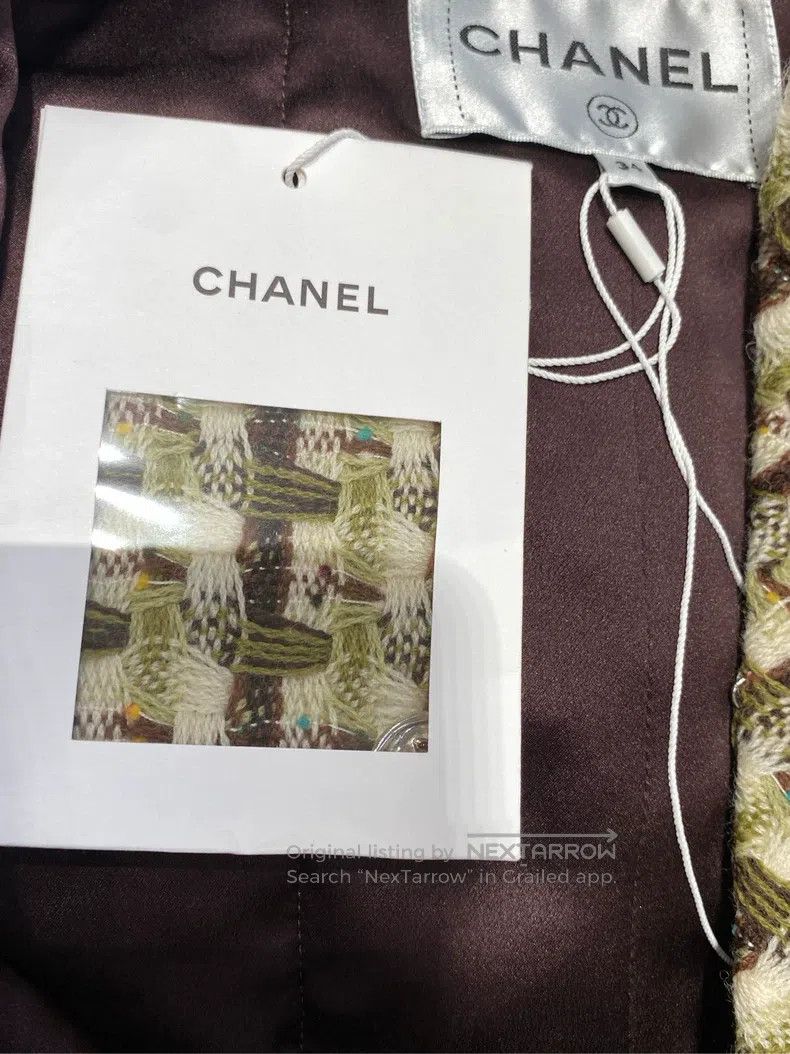 Chanel Chanel 23A brown-green plaid tweed jacket Size XXS / US 00 / IT 34 - 3 Thumbnail