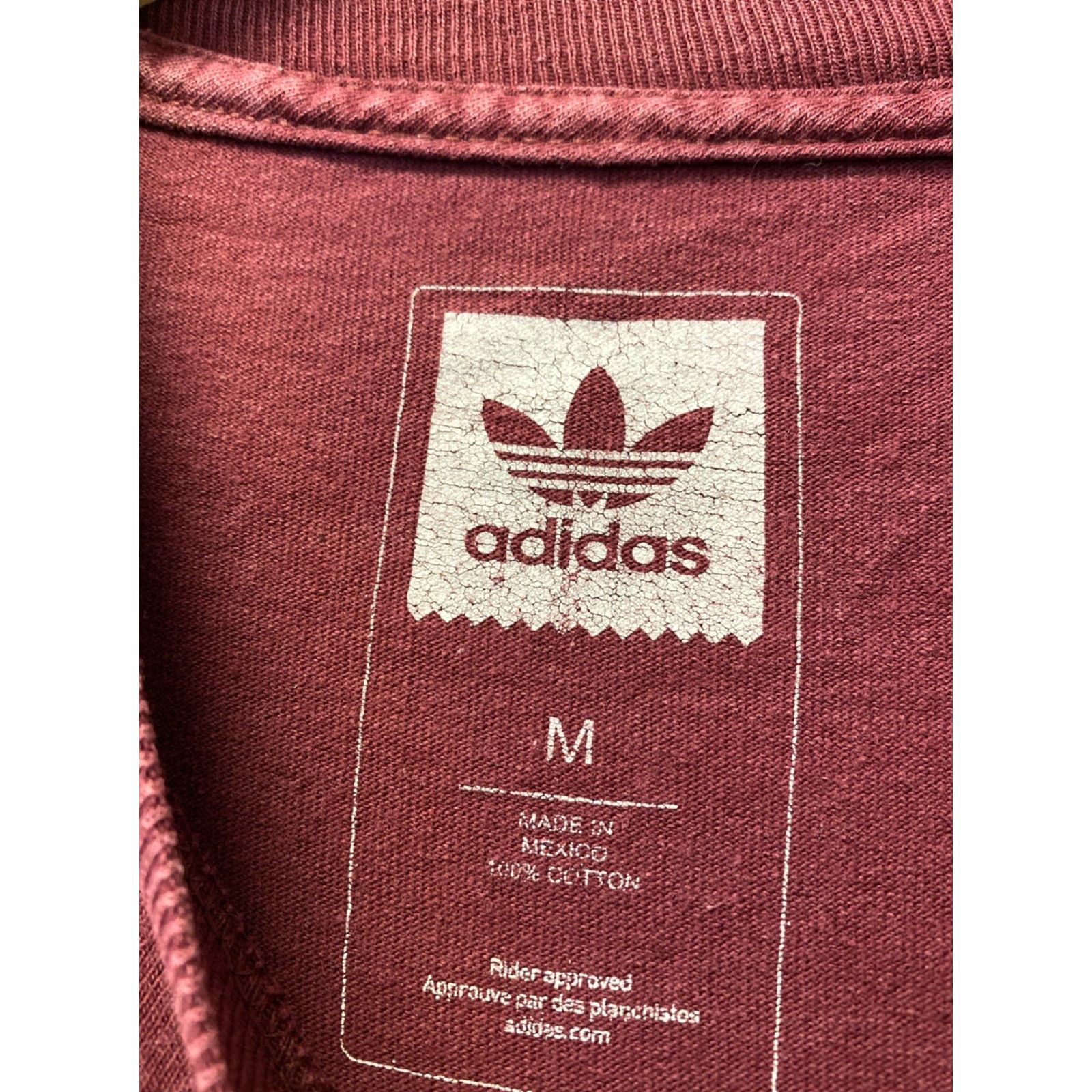 Adidas MENS ADIDAS ORIGINALS TREFOIL LONG SLEEVE SHIRT Medium Maroon Graphic Tee Size US M / EU 48-50 / 2 - 3 Thumbnail