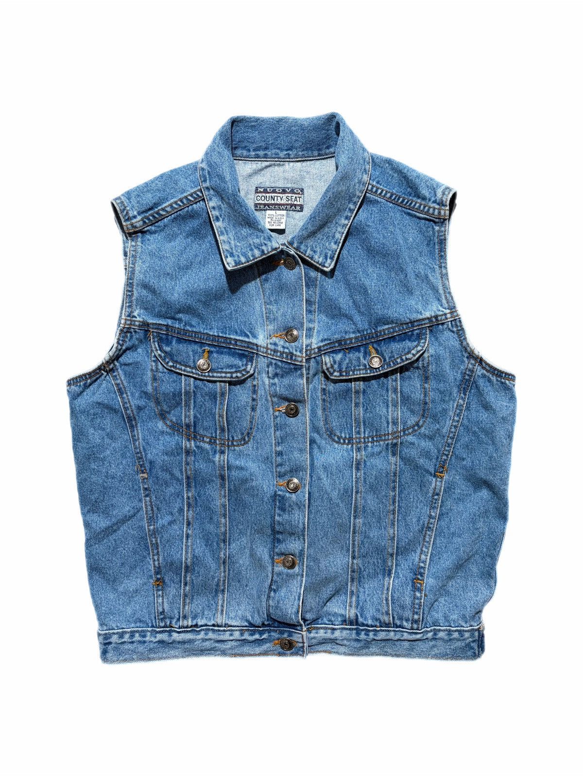 Vintage Vintage County Seat Jeanswear Vest Denim Biker Western 90s Size US L / EU 52-54 / 3 - 1 Thumbnail