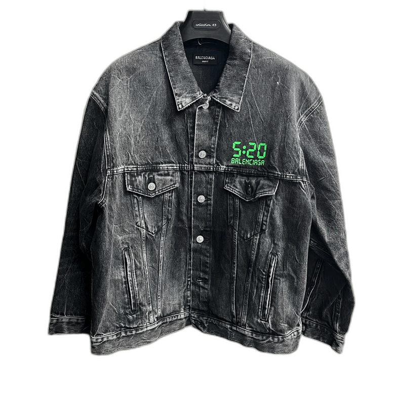 Balenciaga Balenciaga Black Gray Denim Jacket with Print Size US S / EU 44-46 / 1 - 1 Thumbnail