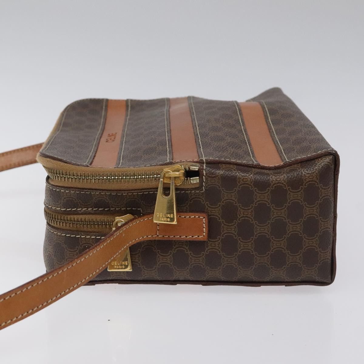 Celine CELINE Macadam Canvas Shoulder Bag Pvc Beige Brown Gold Size ONE SIZE - 4 Thumbnail