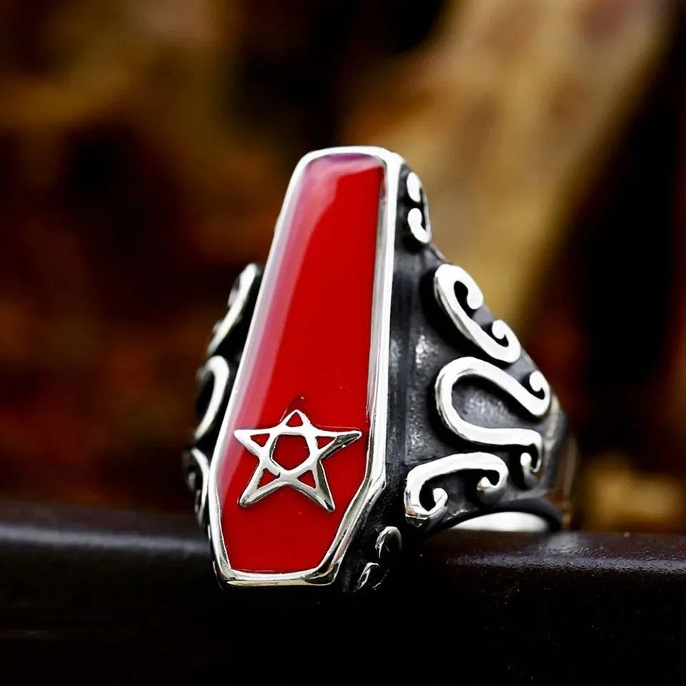 Jewelry Gothic Vintage Unique Coffin Ring Size ONE SIZE - 4 Thumbnail