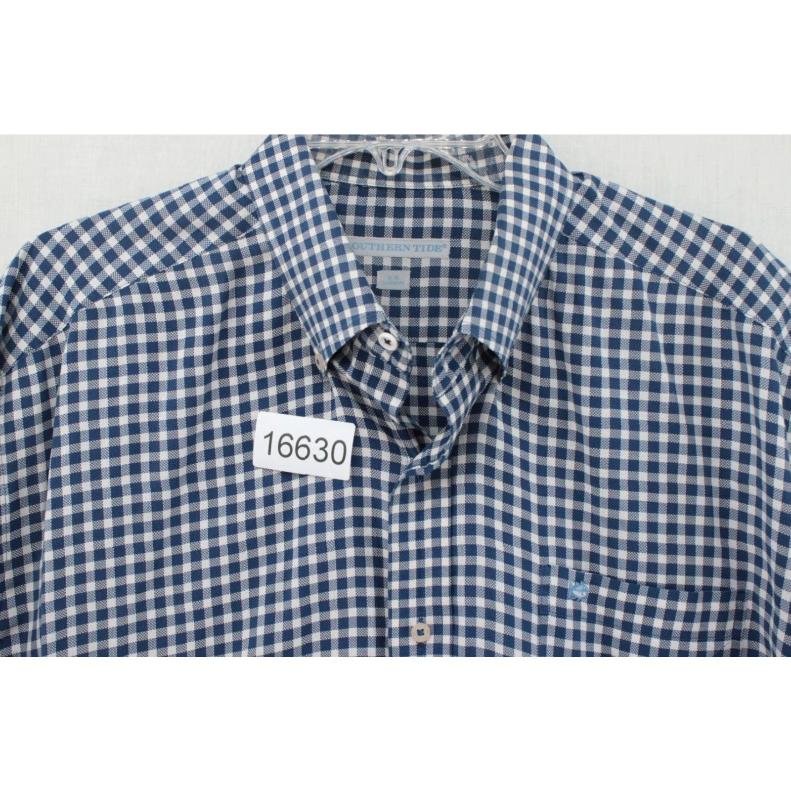Southern Tide Southern Tide Button-Down Shirt Men's XL Blue White Gingham Plaid Long Sleeve Classic Collared Size US XL / EU 56 / 4 - 7 Thumbnail