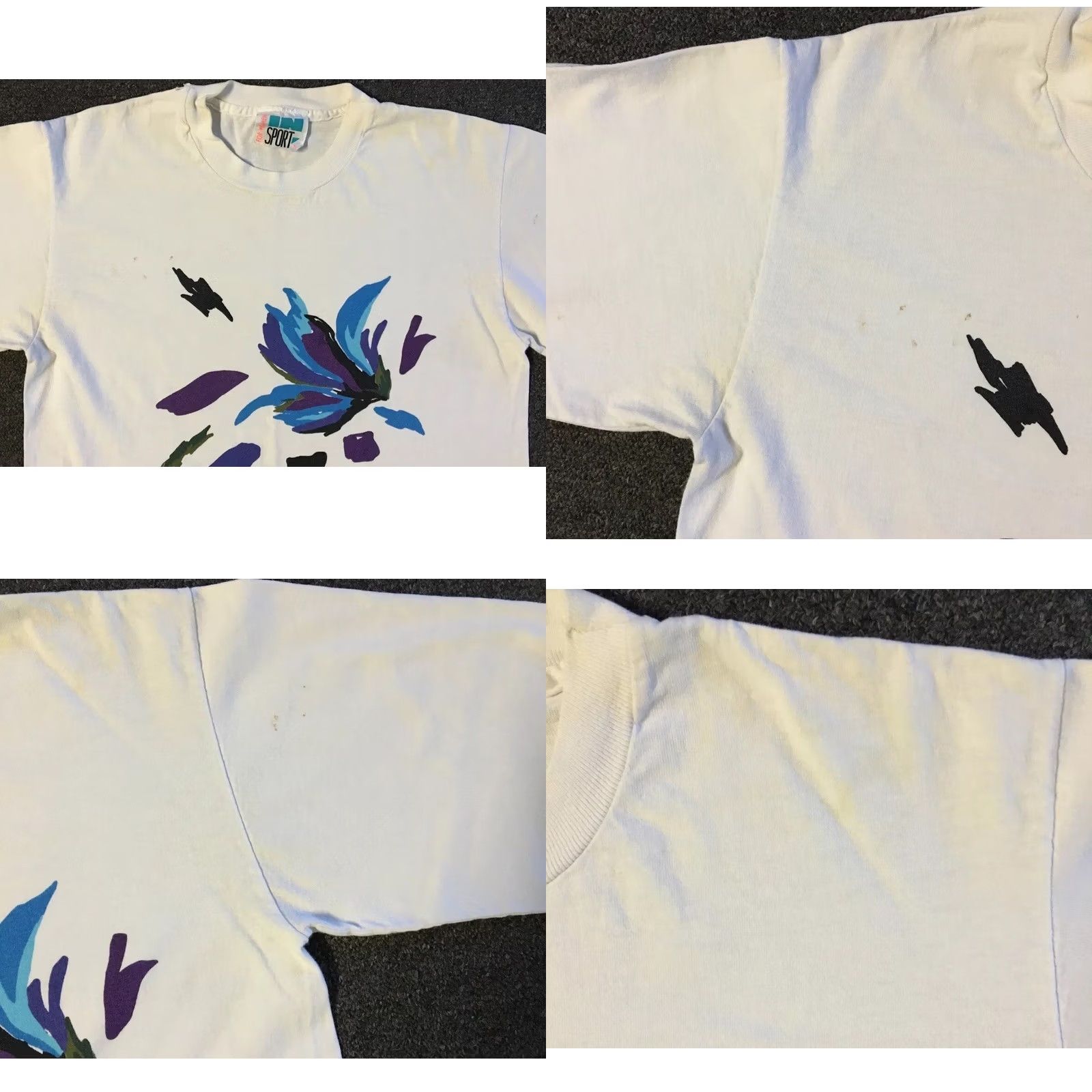 Vintage VINTAGE 90s Abstract Flower Art Faded Distressed Shirt S White Unisex Adults Long Sleeve T-Shirt USA Single Stitch Size S Boys Girls Mens Womens Size US S / EU 44-46 / 1 - 8 Thumbnail