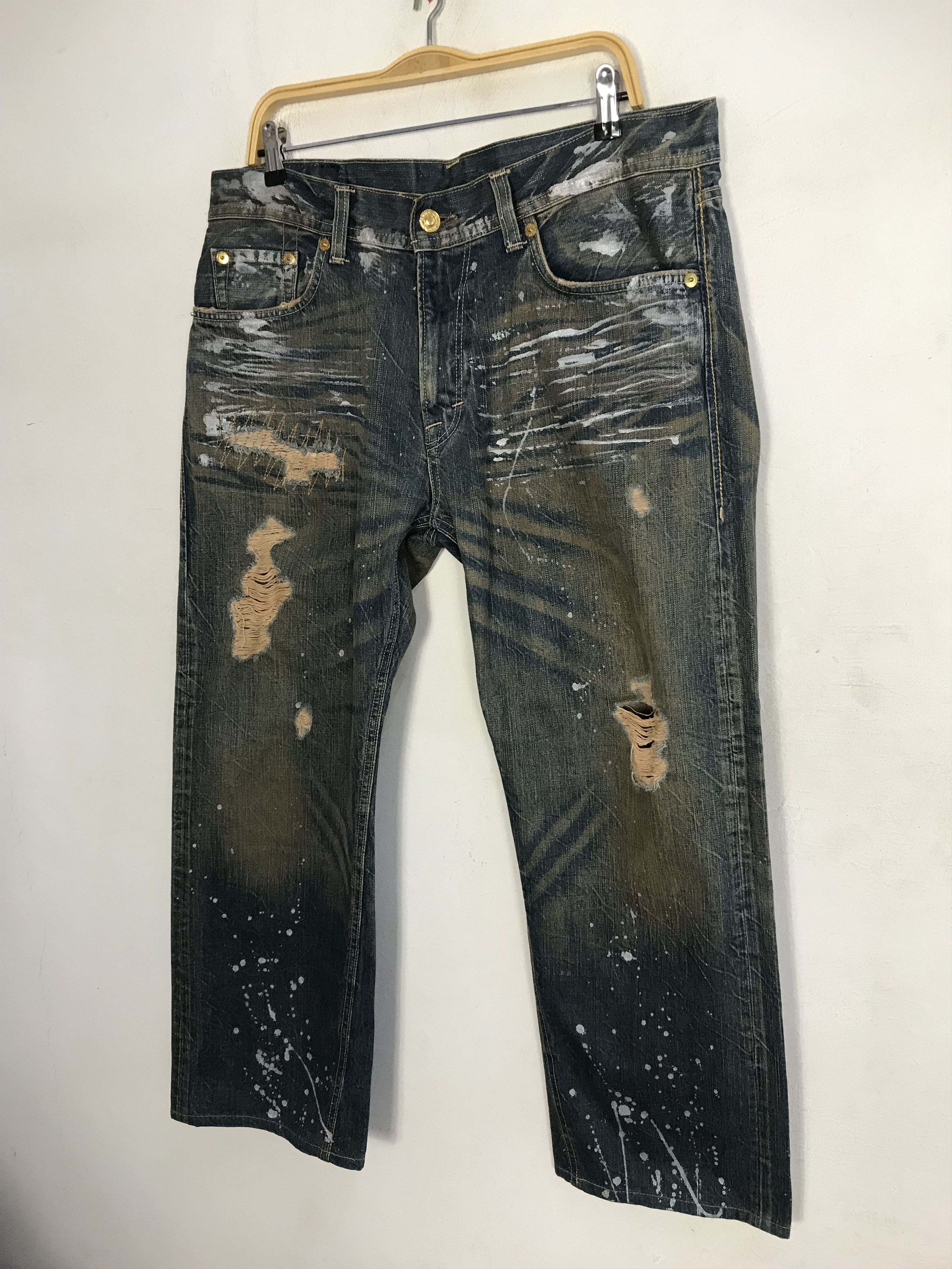 Japanese Brand × Vintage Vintage Denim Craft Premium Clothing Design Distressed Style Size US 37 - 4 Thumbnail