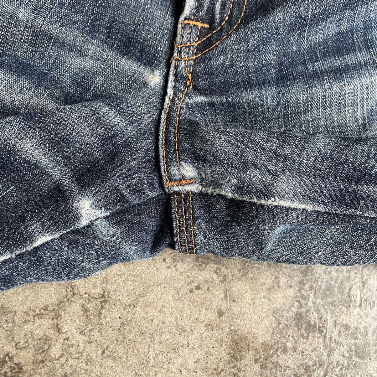 Edwin 🔥Vintage Edwin E503 Blue Trip Ripped Distress Denim Jeans Size US 33 - 12 Thumbnail