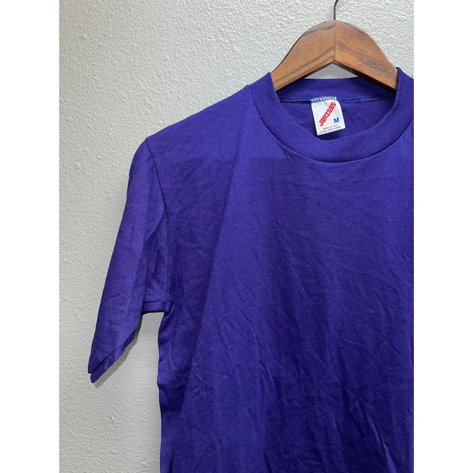 Jerzees 90s Vintage Jerzees Purple Blank USA Made 50/50 Shirt VTG M1 Size US M / EU 48-50 / 2 - 3 Thumbnail