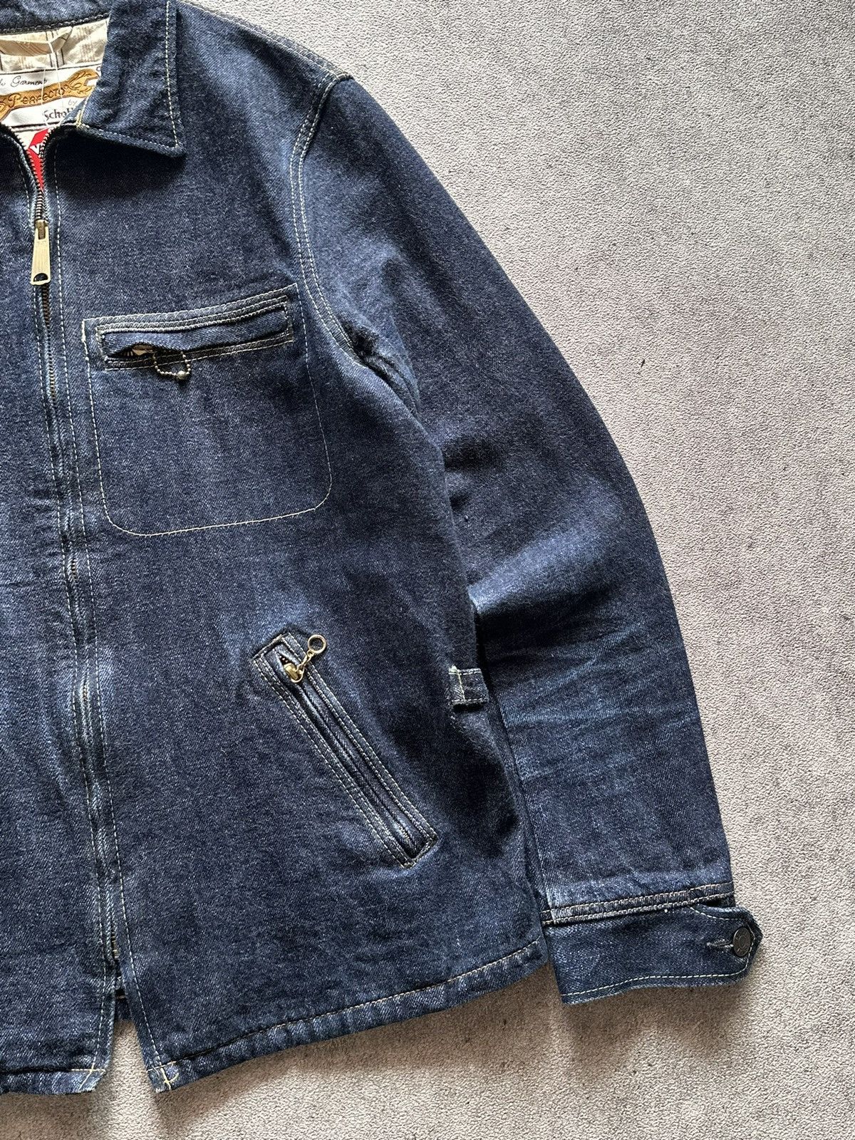 Schott 90s Perfecto by Schott Nyc Zip Up Selvedge Raw Denim Jacket Size US M / EU 48-50 / 2 - 4 Thumbnail