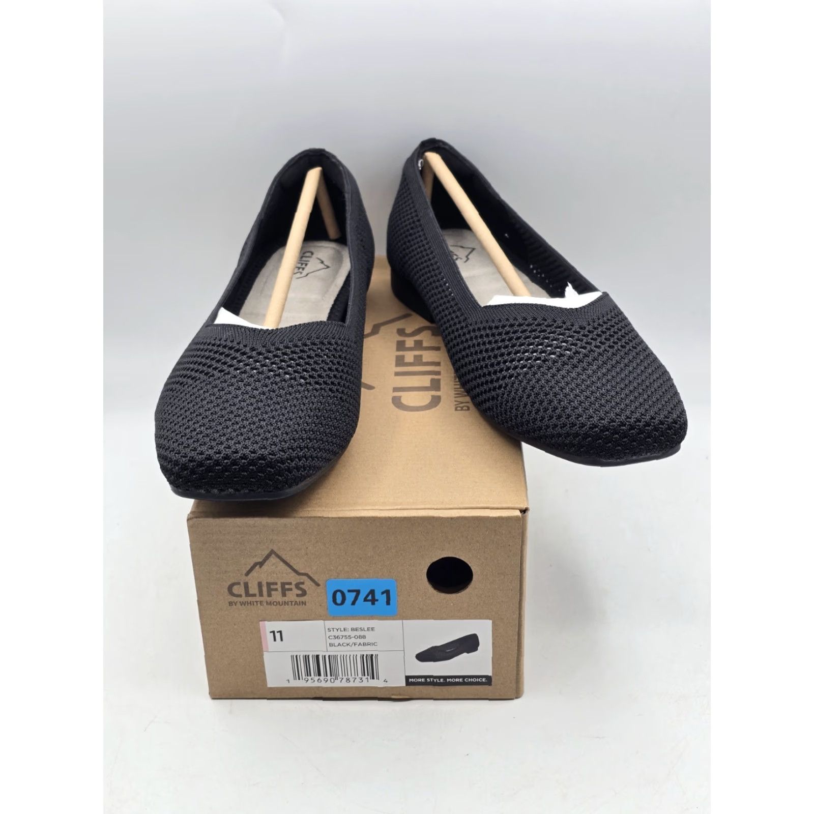 Vintage NIB CLIFFS BY WHITE MOUNTAIN Women’s Beslee Flats - Black/Fabric - Size 11 Size US 11 / IT 41 - 2 Thumbnail