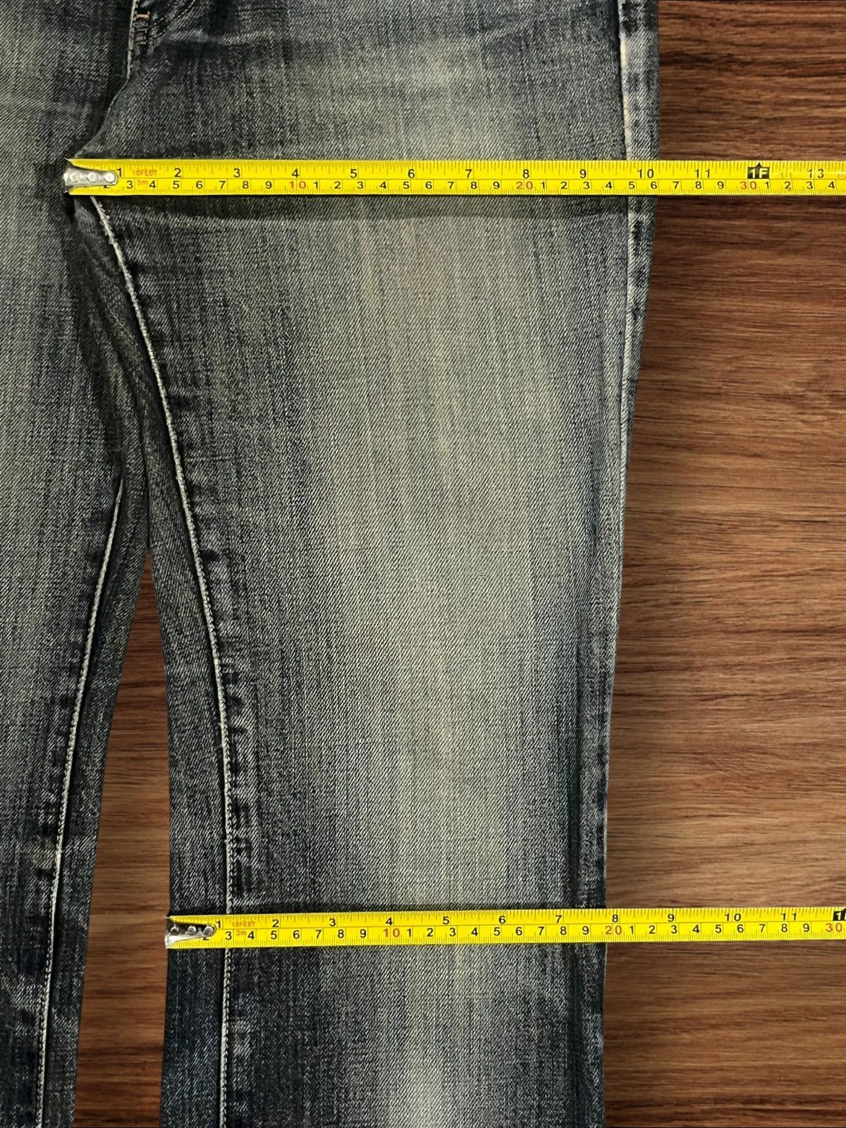 Japanese Brand Vintage Japanese Brand Faded Dark Blue Distressed Flare Jean Size US 28 / EU 44 - 12 Thumbnail