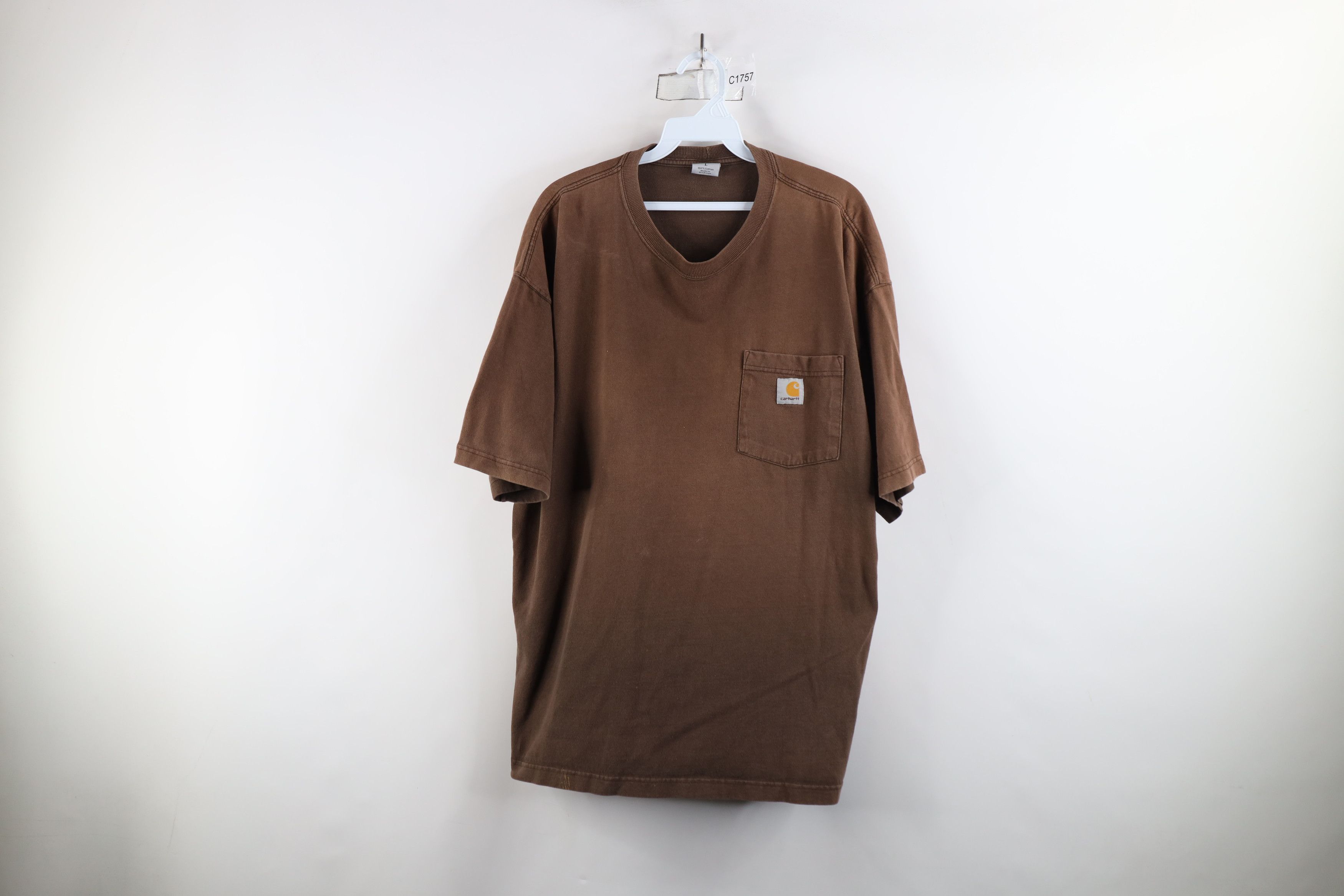 Carhartt × Vintage Vintage Carhartt Spell Out Sun Faded Heavy T-Shirt Brown Size US L / EU 52-54 / 3 - 1 Thumbnail