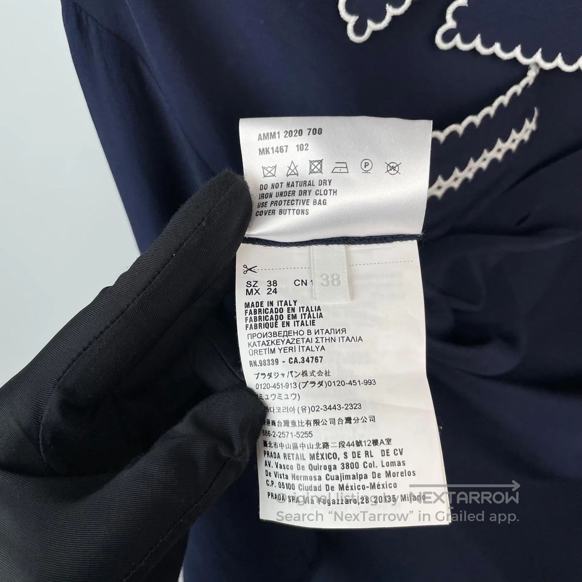 Miu Miu Miu Miu Navy blue mulberry silk shirt| Size XS / US 0-2 / IT 36-38 - 6 Thumbnail