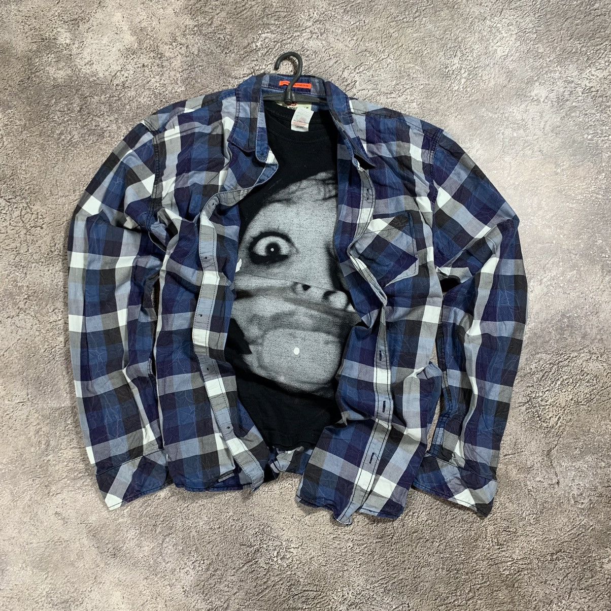 Vintage Vintage 90s Grunge Graphic Plaid Shirt Oversized Faded XXL Size US XXL / EU 58 / 5 - 1 Thumbnail