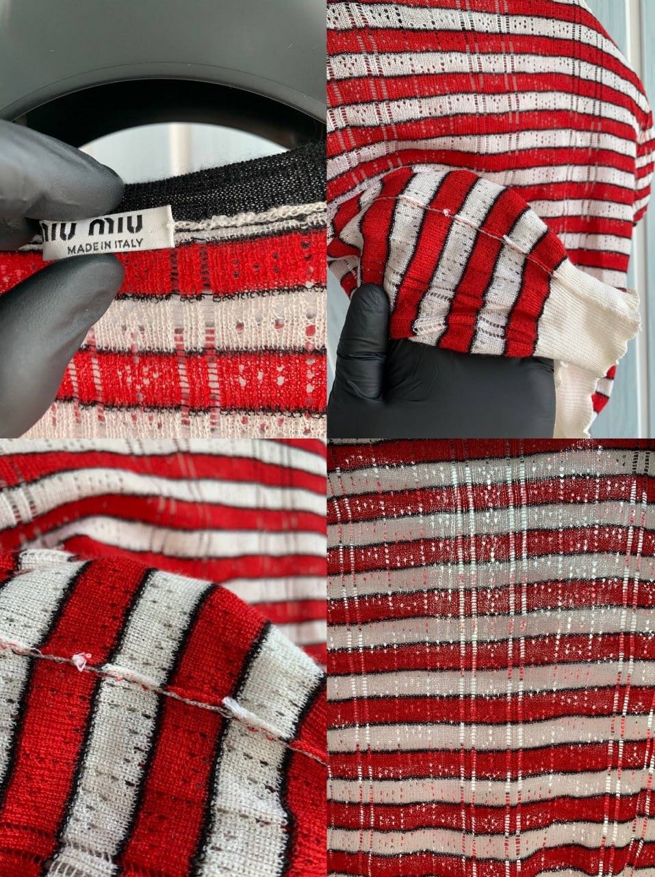 Miu Miu Miu Miu Multicolor Cashmere & Silk Knit Striped Mini Top Size S / US 4 / IT 40 - 23 Thumbnail