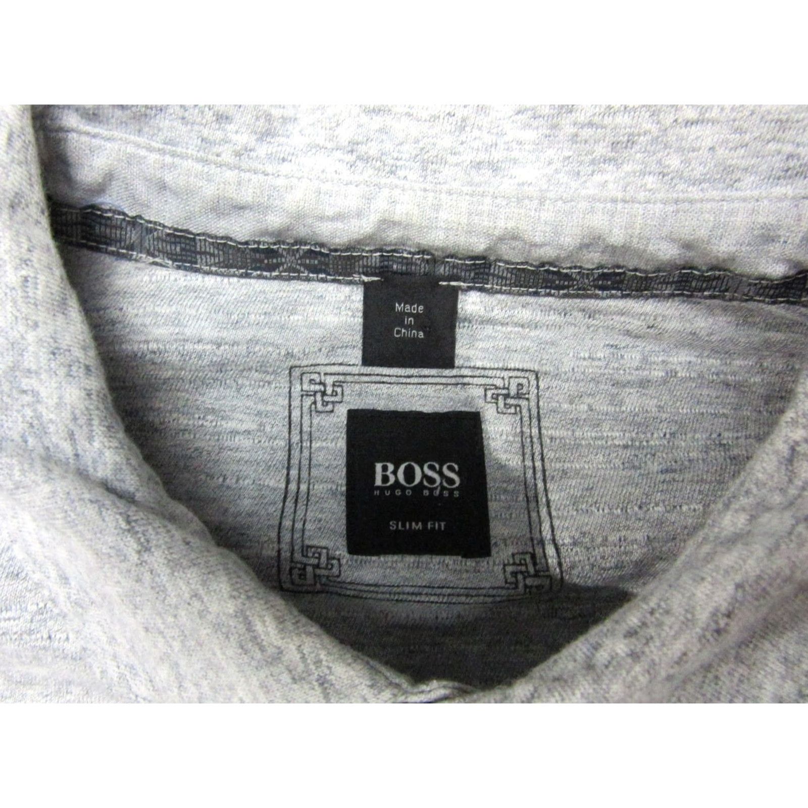 Hugo Boss HUGO BOSS Polo Shirt Mens Medium Gray Heather Slub Knit Slim Fit Logo Casual Golf) Size US M / EU 48-50 / 2 - 3 Thumbnail