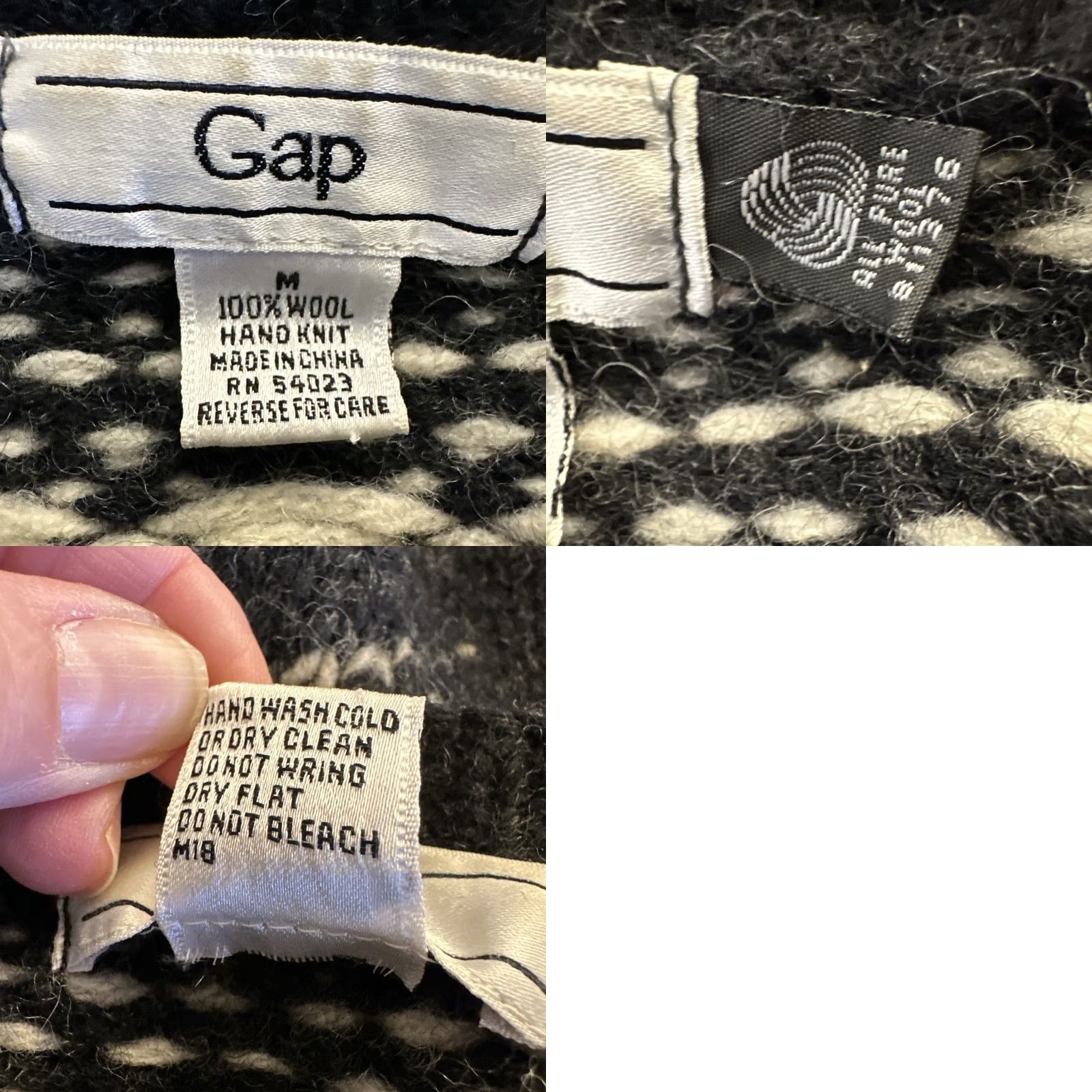 Gap Vintage GAP Wool Sweater Mens Medium Snowflake Knit Pullover Cabincore FLAW Size US M / EU 48-50 / 2 - 8 Thumbnail
