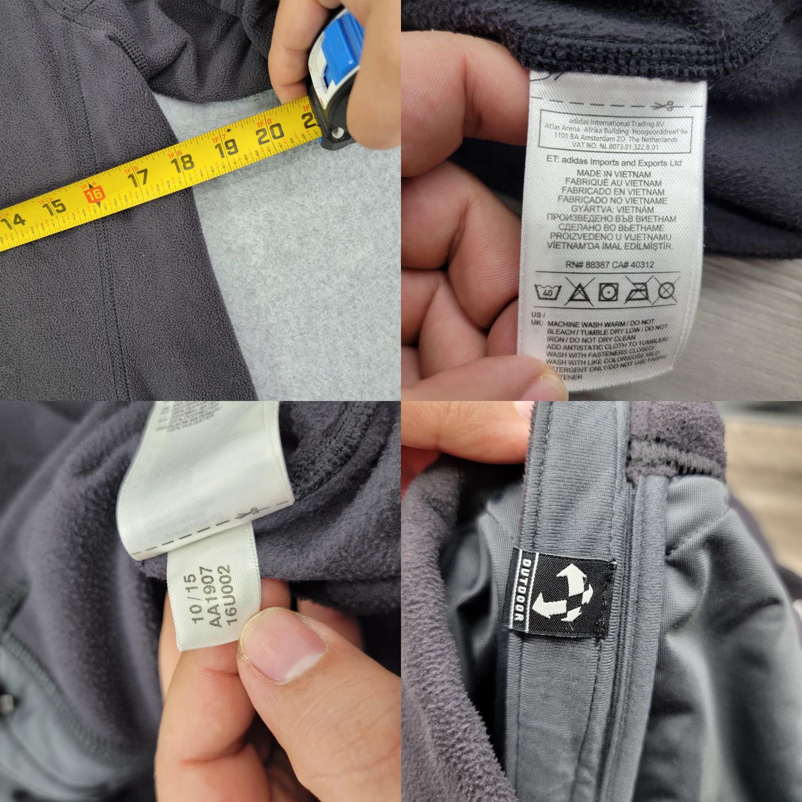 Adidas Adidas Jacket Mens Medium Gray Fleece Full Zip Outdoor Hiking Warm Layer Casual Size US M / EU 48-50 / 2 - 8 Thumbnail