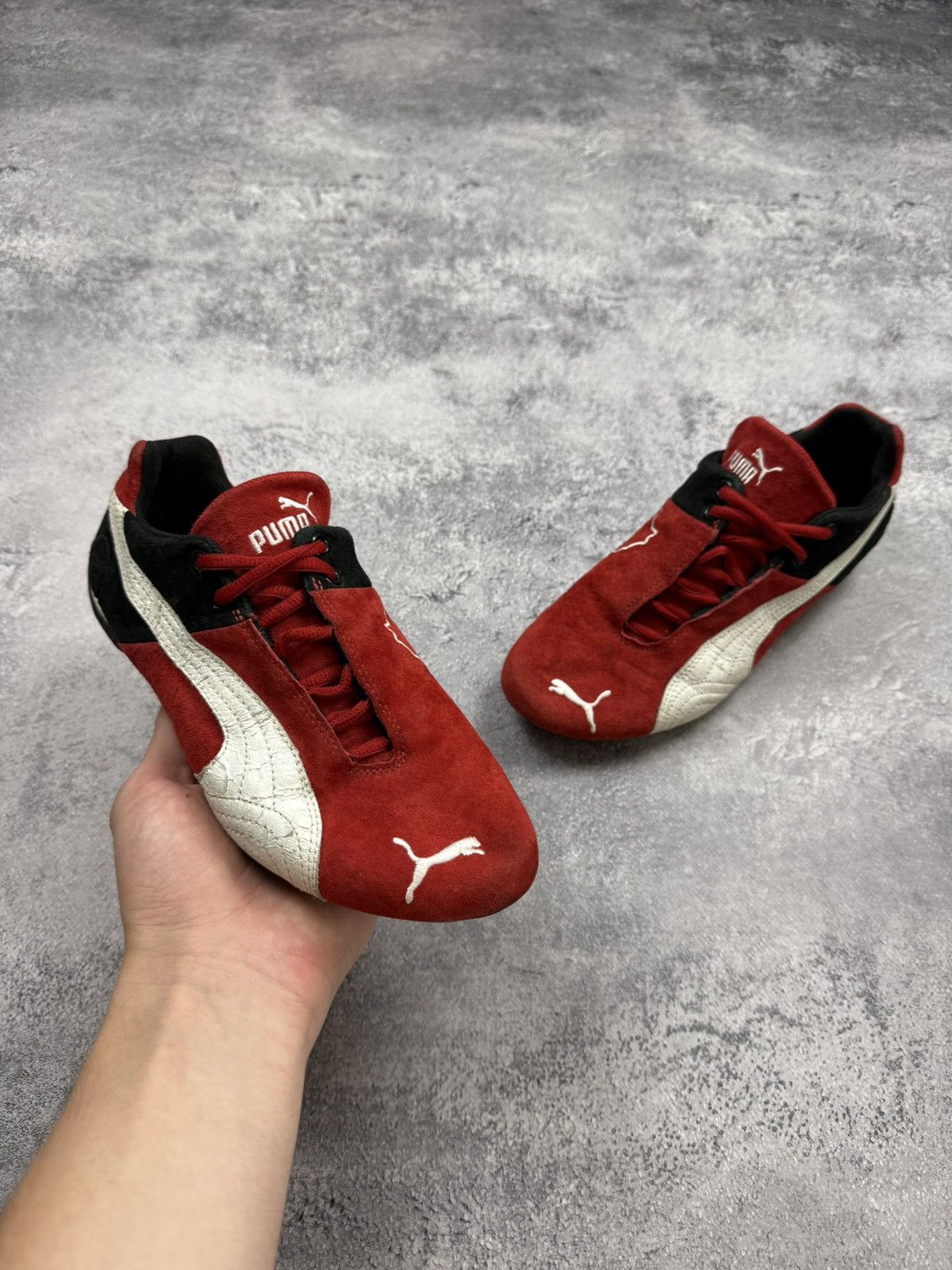 Puma Vintage Puma Speedcat OG Red Suede Low Top Sneakers Hype Y2K Size US 6 / EU 39 - 3 Thumbnail