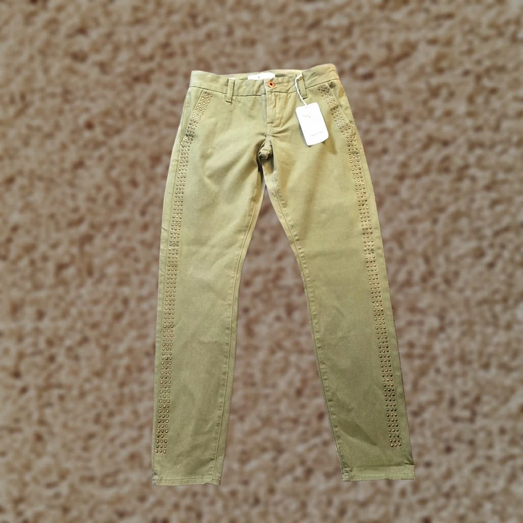 Lucky Brand Lucky Brand Pants Womens 00 Green Sienna Chino Studded Skinny Taper Casual Pants Size 24" / US 00 / IT 34 - 1 Thumbnail