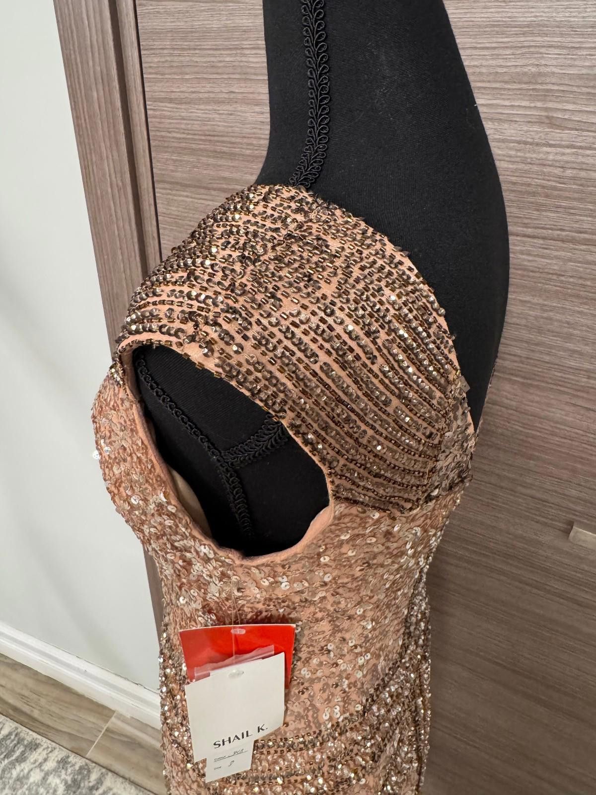 Other Shail K Sequin Cocktail Dress Sz 8 Rose Gold Sleeveless Silk Size M / US 6-8 / IT 42-44 - 7 Thumbnail