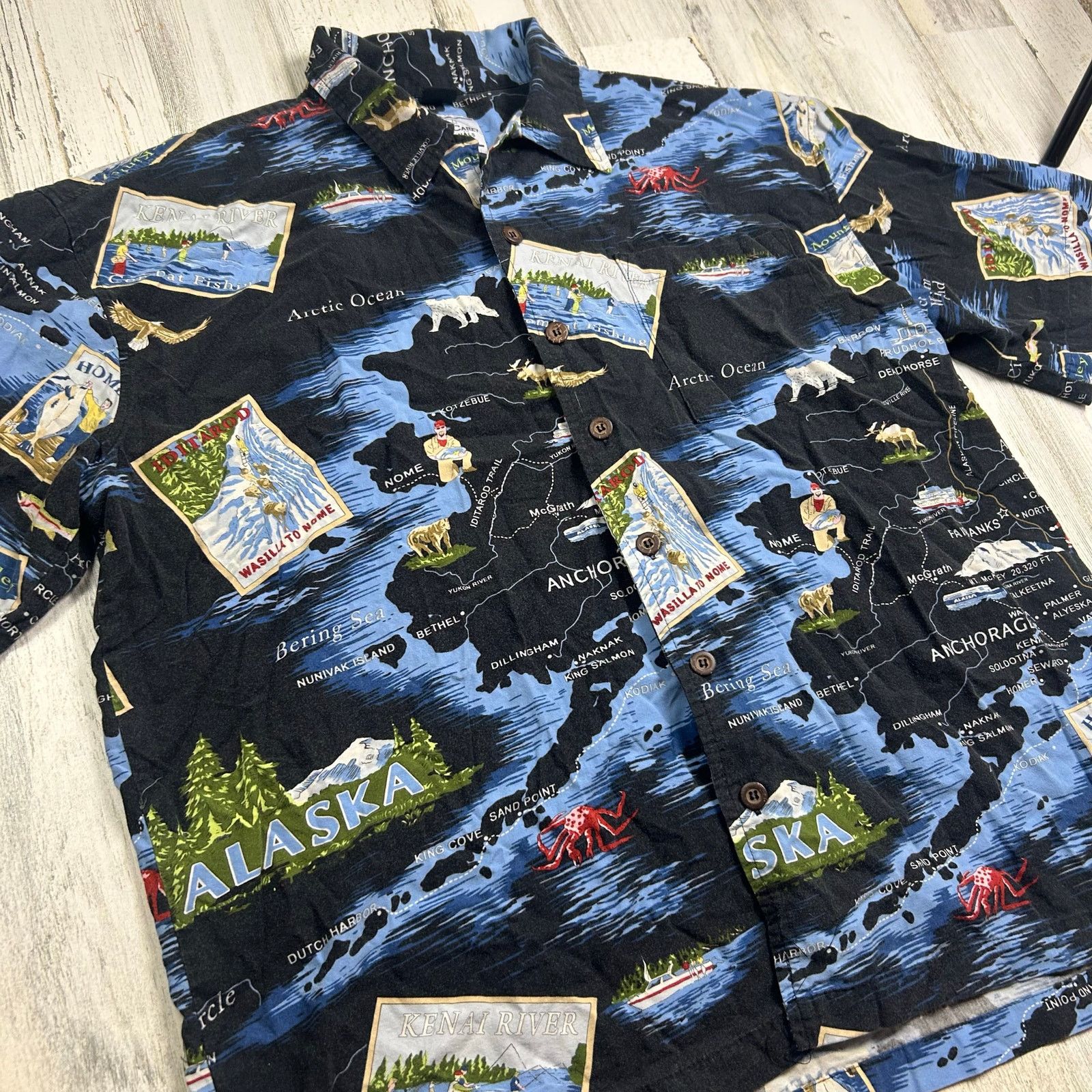 Vintage David Carey Original Alaska Fish Theme Hawaiian Shirt Size US XL / EU 56 / 4 - 2 Thumbnail