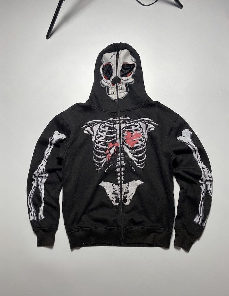 Japanese Brand × PPFM Skeleton Skull Mask Estilo Zip Hoodie | Grailed