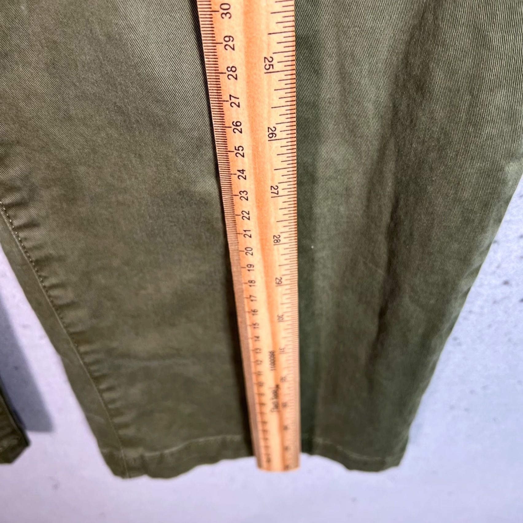 Frame VINTAGE FRAME Womens Cargo Pants 27 Green Cotton Elastane High-Rise Straight Leg Size 27" / US 4 / IT 40 - 6 Thumbnail