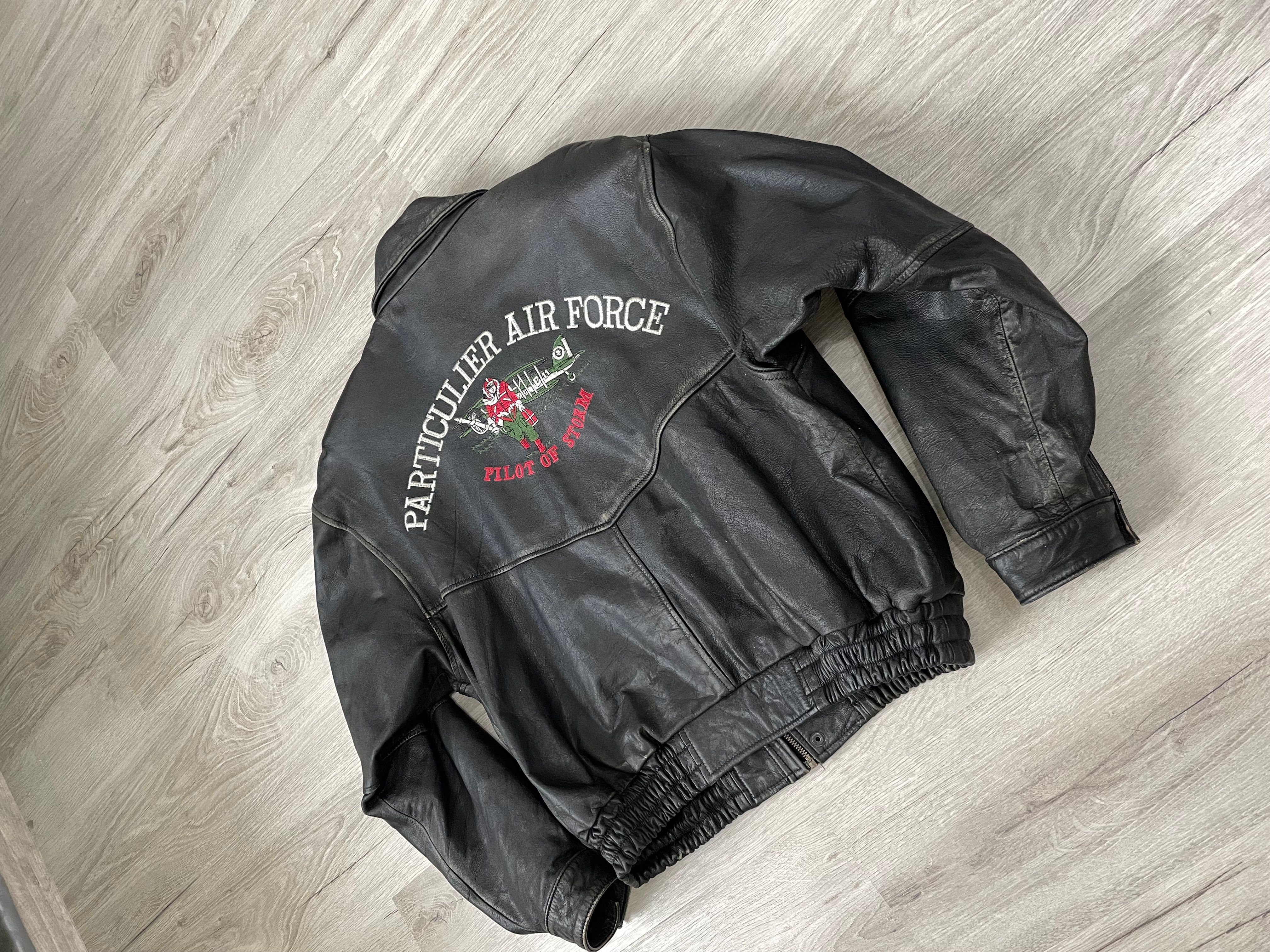 Pre-owned Leather Jacket X Made In Usa Usa Army Leather Jacket Air Force Vintage Bomber In Black