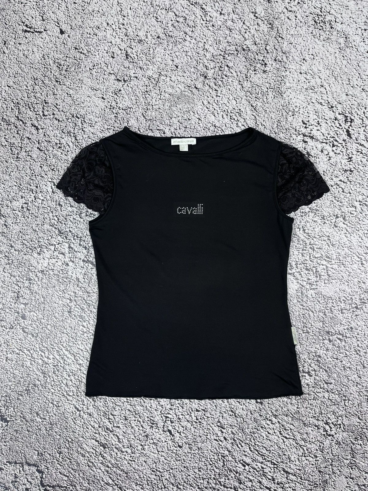 Vintage Vintage 90s Roberto Cavalli logo glamour top tee Size M / US 6-8 / IT 42-44 - 1 Thumbnail