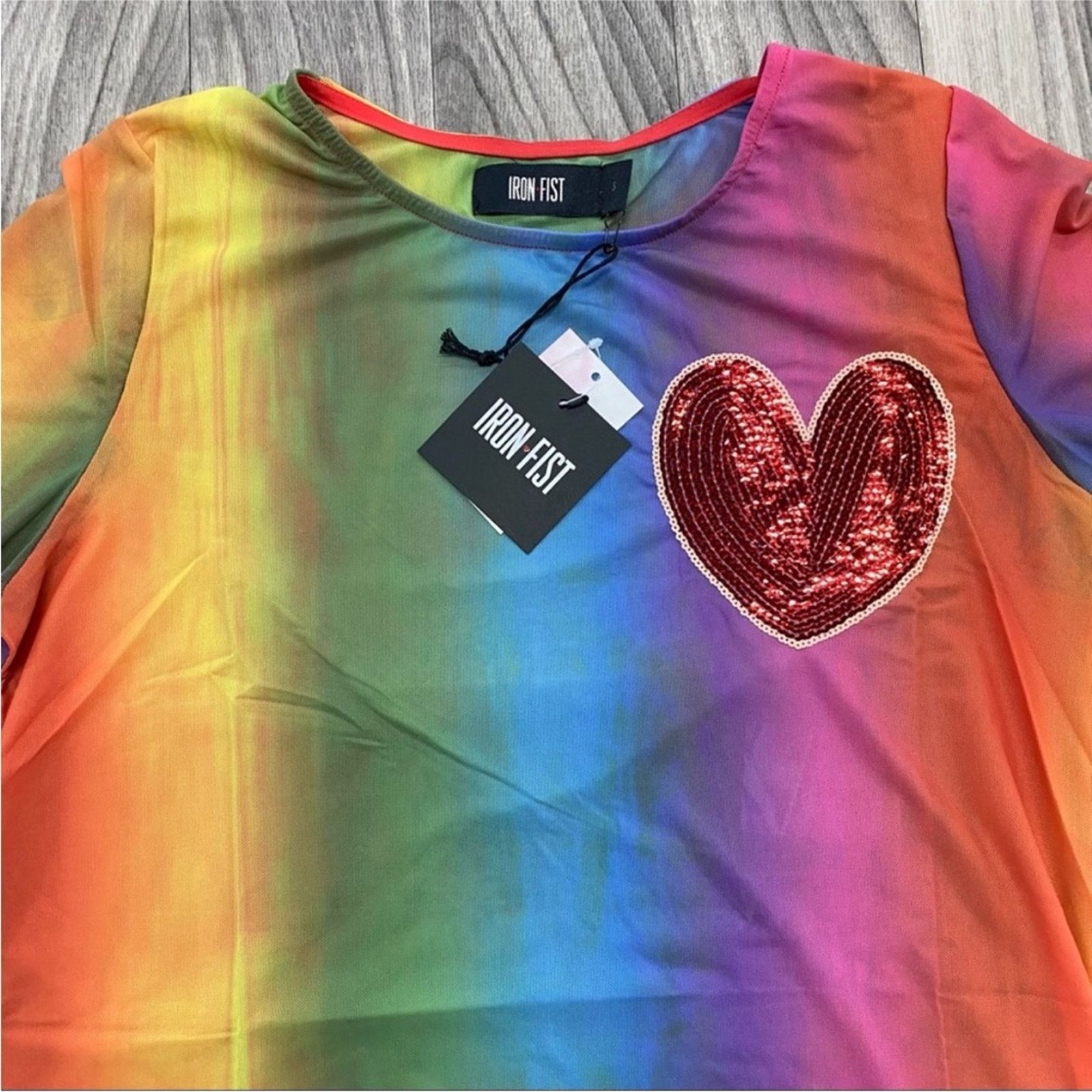 Iron Fist Iron Fist Somewhere Rainbow Sheer Mini Dress Sequin XL Pride Size XL / US 12-14 / IT 48-50 - 4 Thumbnail