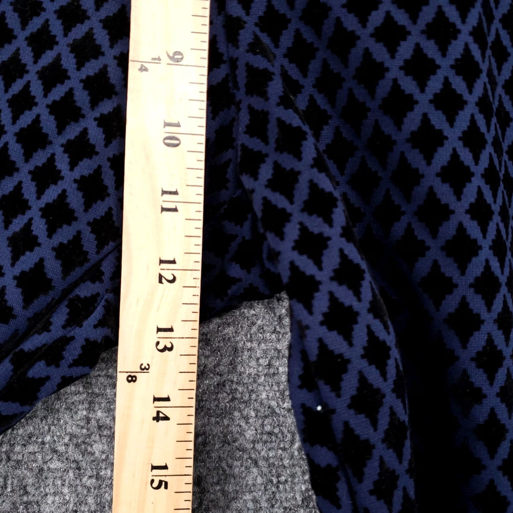 Vintage Crown & Ivy Pants Womens 10 Blue Tech Stretch High Rise Diamond Print Ankle Size 32" / US 10 / IT 46 - 6 Thumbnail