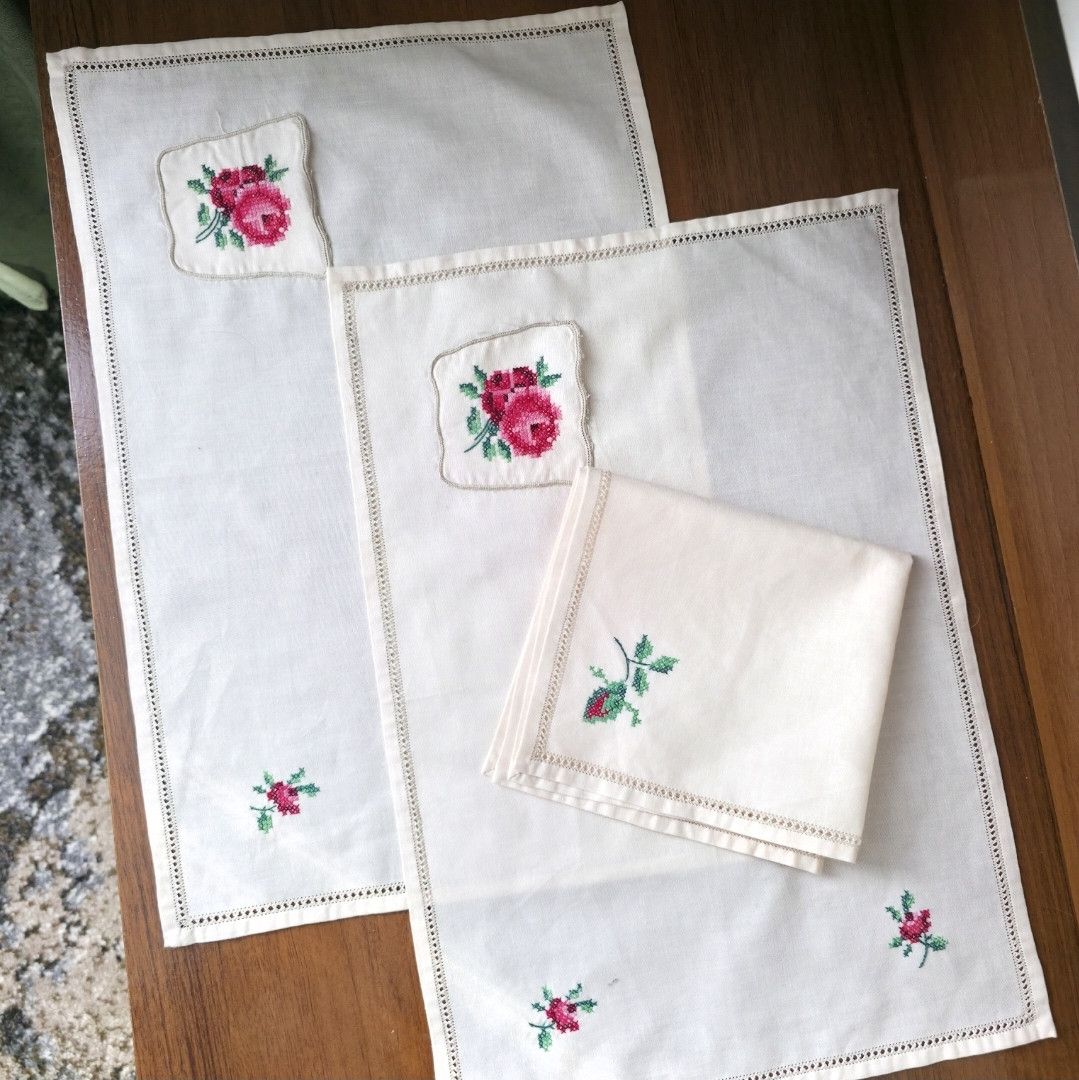 Vintage Vintage Linen Cotton Blend Napkin Set | 3 pcs Size ONE SIZE - 9 Thumbnail