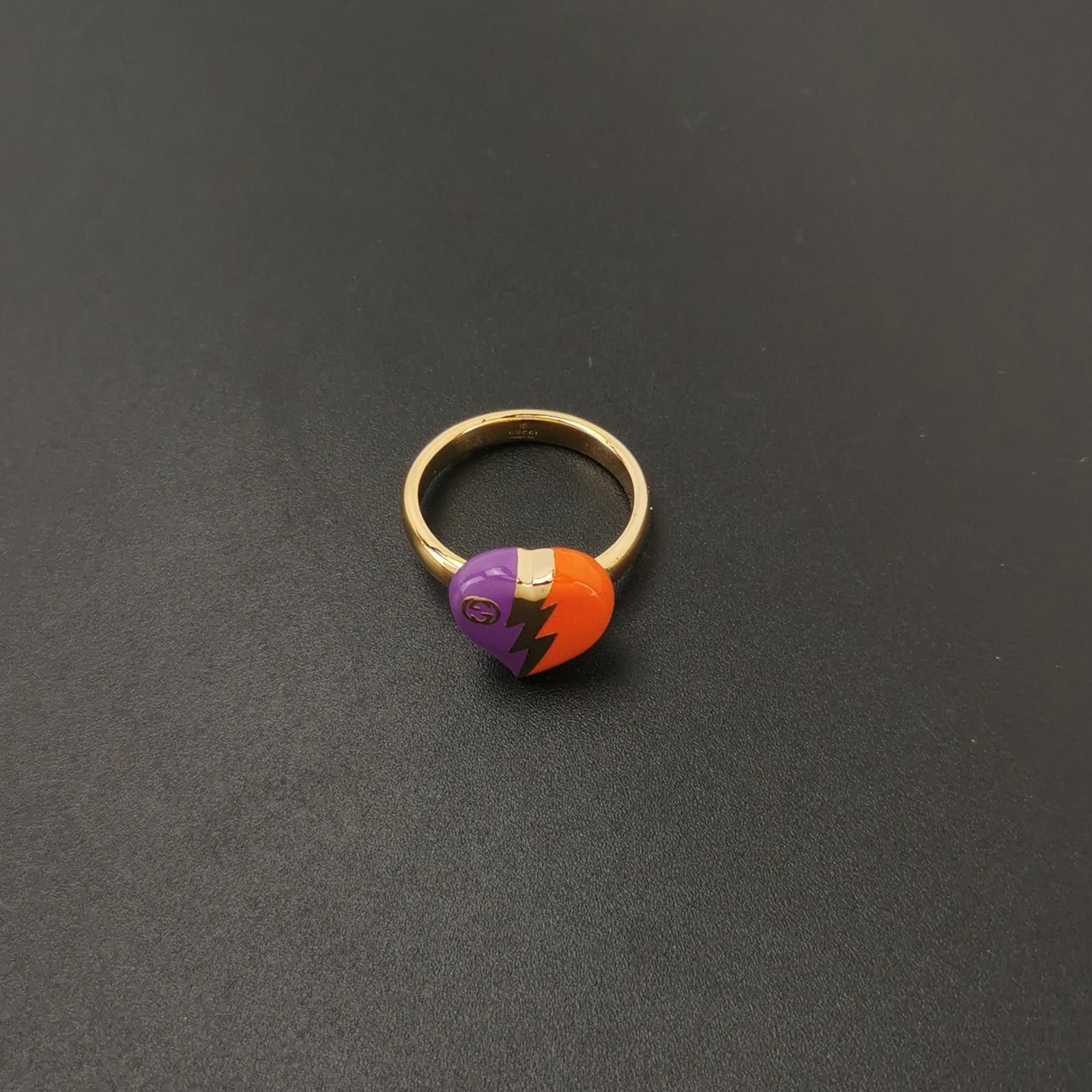 Gucci Gucci Colorblock Heart Double G Ring Size 15 -z2505 Size ONE SIZE - 5 Thumbnail