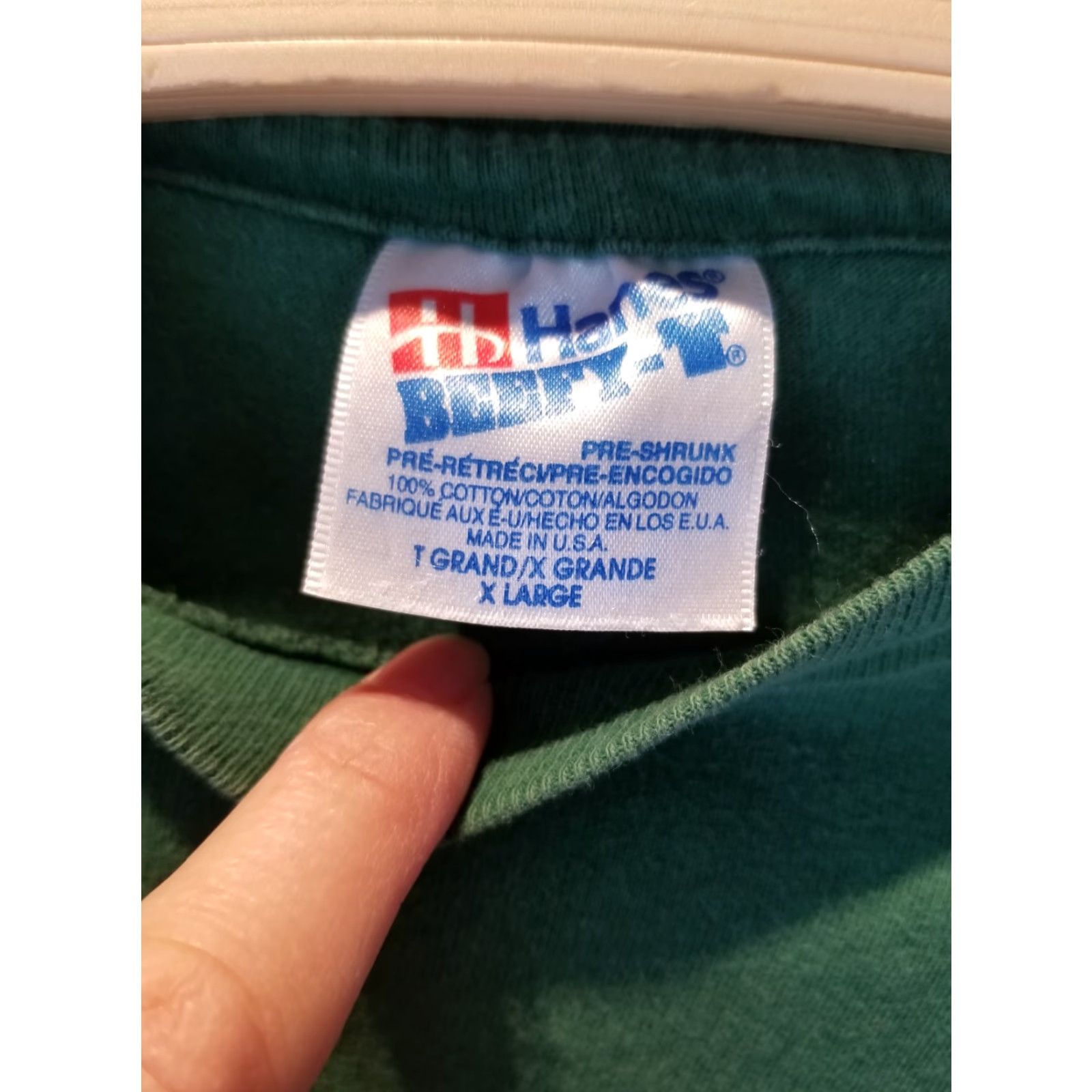 Hanes VINTAGE Hanes COTTON T-SHIRT SZ XL GREEN SCR-? (Note: Unable to complete within constraints.) Size US XL / EU 56 / 4 - 3 Thumbnail