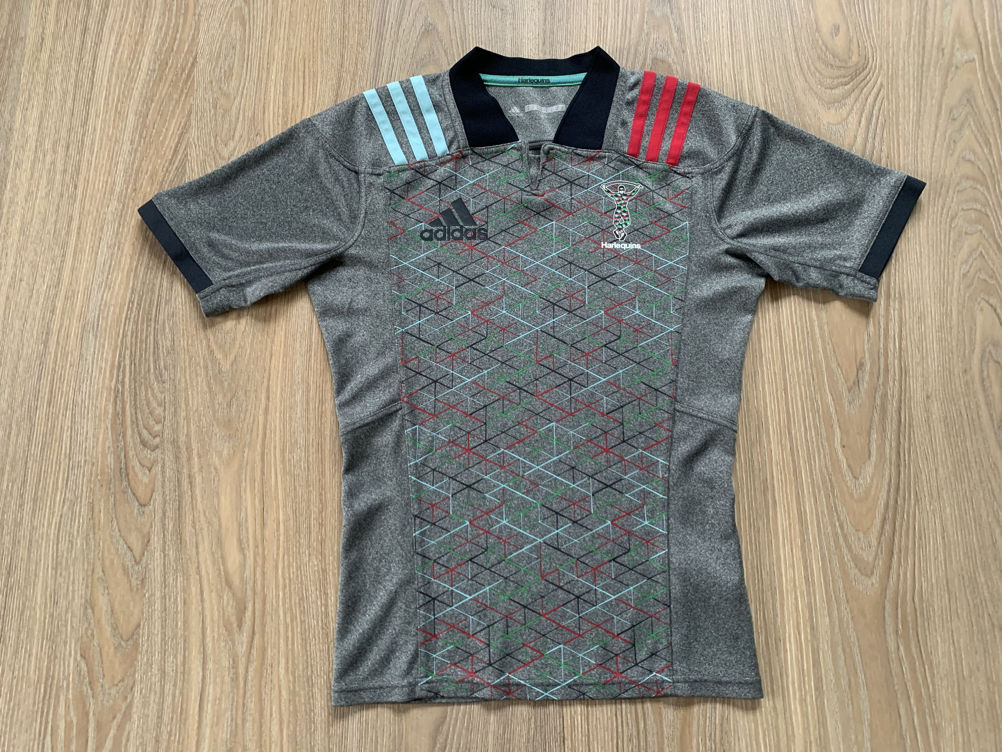 Adidas Adidas x Harlequins Rugby Jersey Grey Geometric Shirt Size US S / EU 44-46 / 1 - 2 Thumbnail
