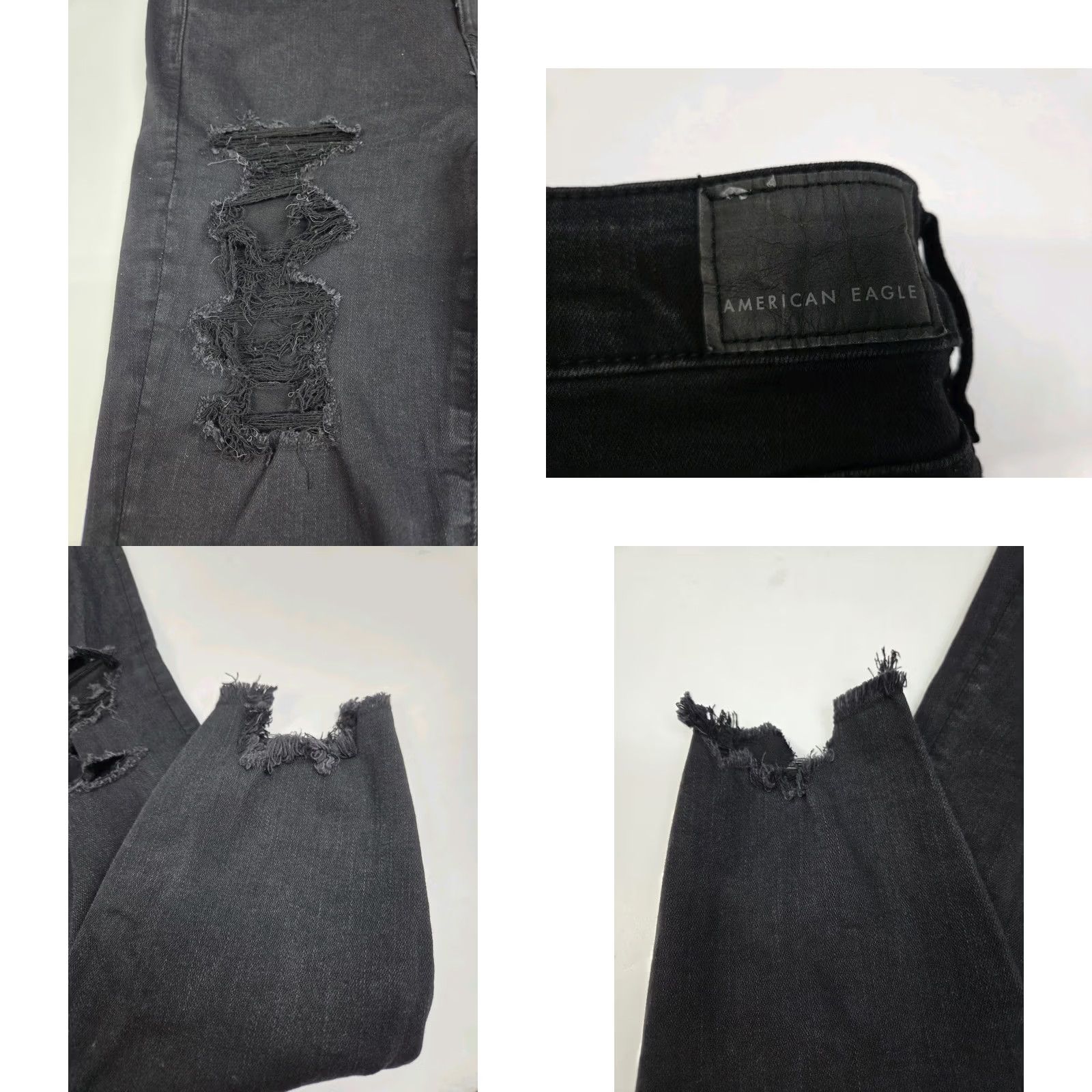 American Eagle Outfitters NWT American Eagle Womens High Rise Jegging Shorts Distressed Stretch Black 12 Short Size 34" / US 12 / IT 48 - 8 Thumbnail