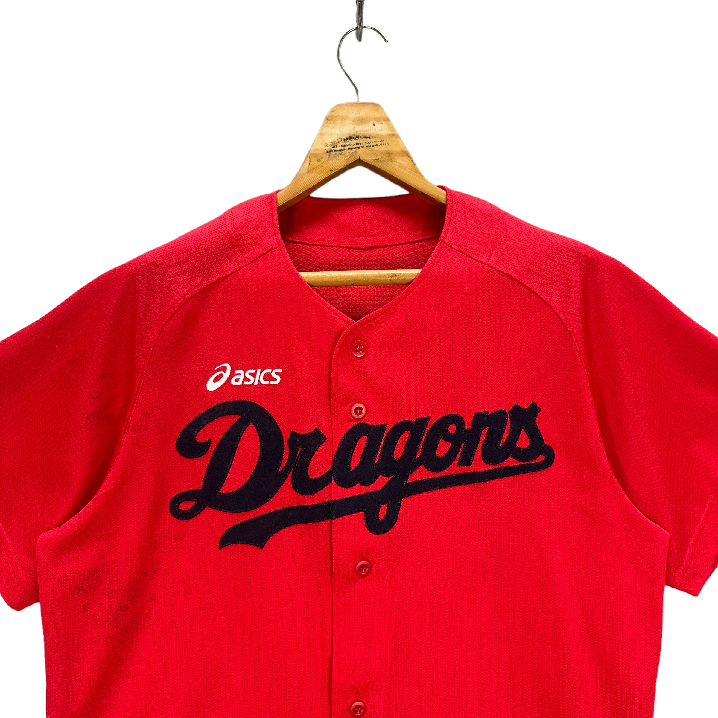 Asics ASICS DRAGONS BIG LOGO RED BUTTON JERSEY #8476-011 Size US M / EU 48-50 / 2 - 2 Thumbnail