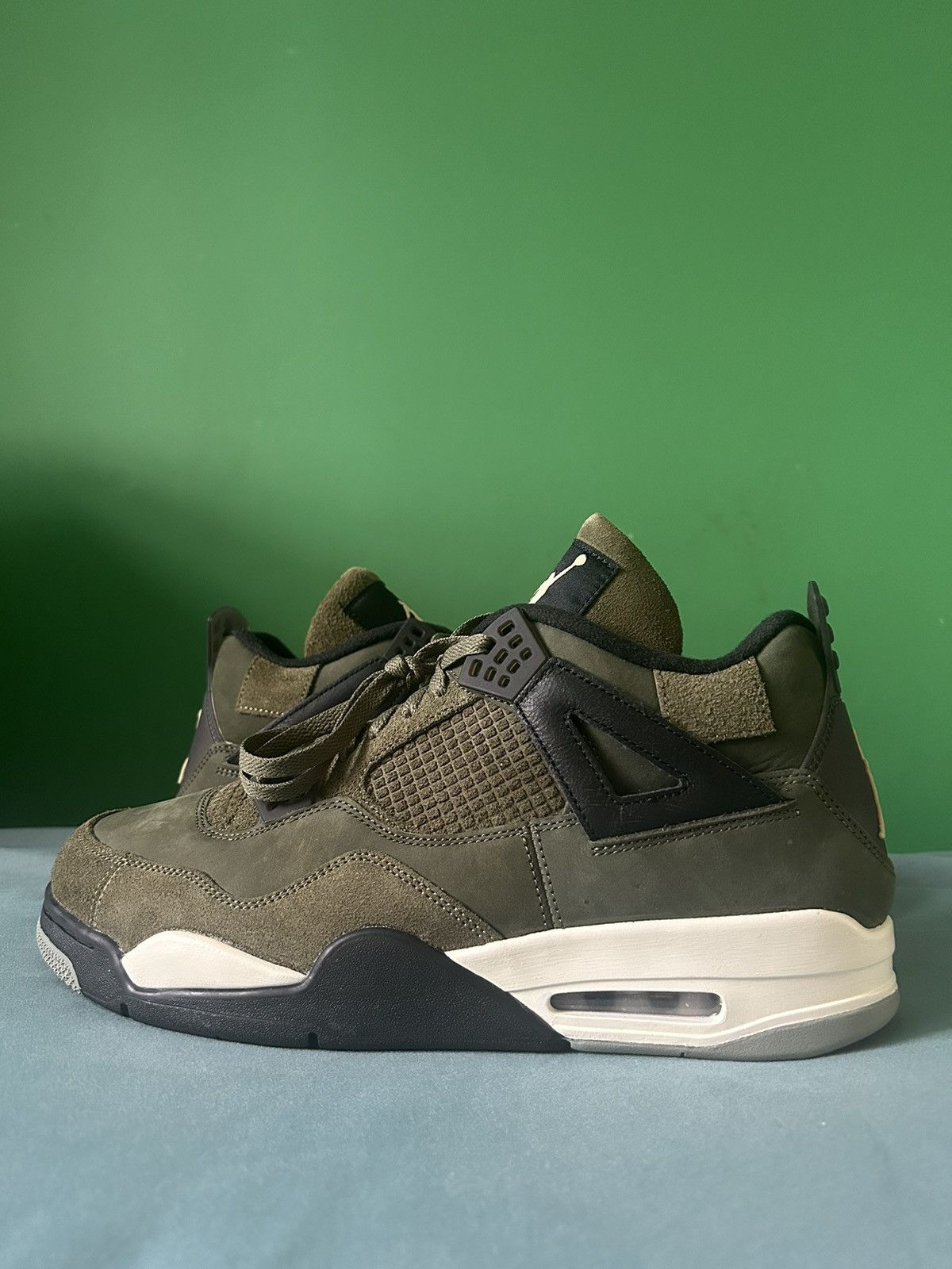image of Nike Air Jordan 4 Craft 2023 Shoes in Green, Men's (Size 13)