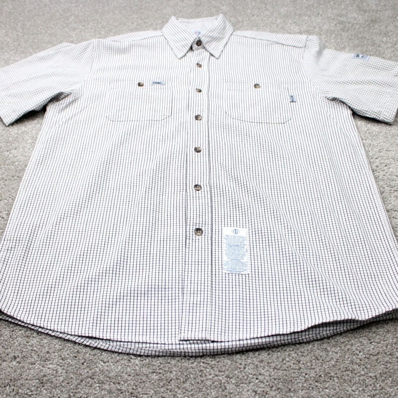 Vintage Tyndale FR Shirt Mens Large Black/White Tattersall Work Flame Resistant S/S Size US L / EU 52-54 / 3 - 3 Thumbnail