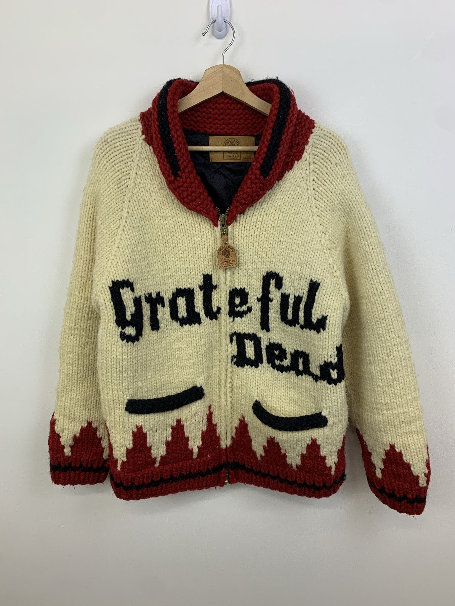 Cardigan × Coogi Vintage 1990s Grateful Dead Steal Your Face Cowichan Knit  Sweater Size XS | Grailed