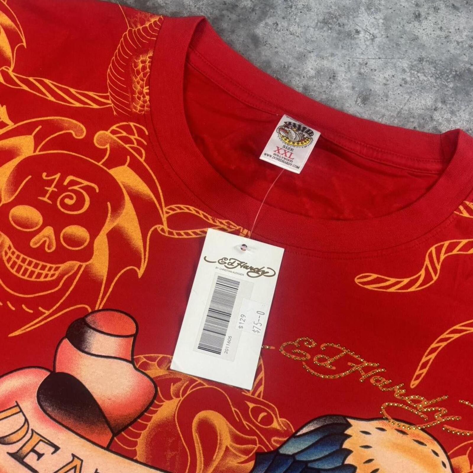 Ed Hardy Ed Hardy Christian Audigier Y2K Skater Tiger Graphic T Shirt Size US XXL / EU 58 / 5 - 4 Thumbnail