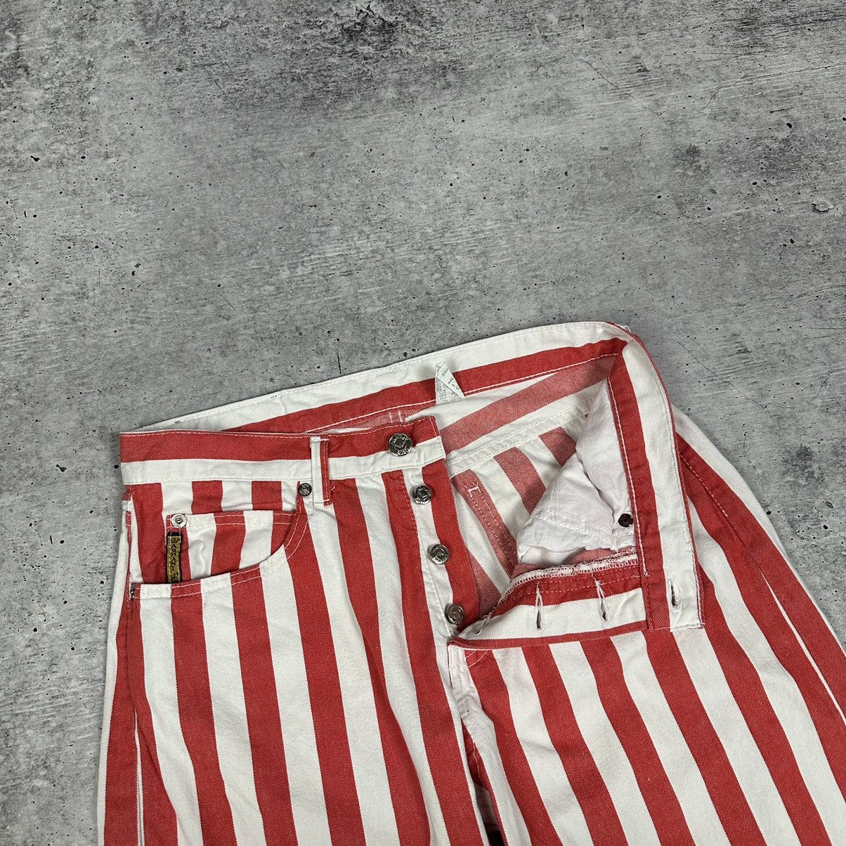 Armani × Vintage Armani Jeans Vintage Striper Red-White Metal Logo Women’s Size 29" - 6 Thumbnail