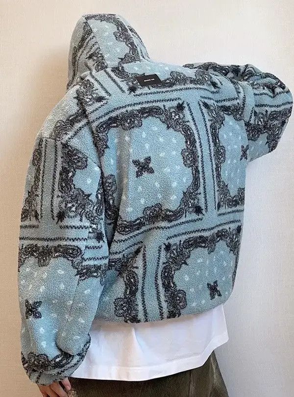 VIBE Retro punk paisley reversible fleece hoodie windbreaker Size US M / EU 48-50 / 2 - 5 Thumbnail